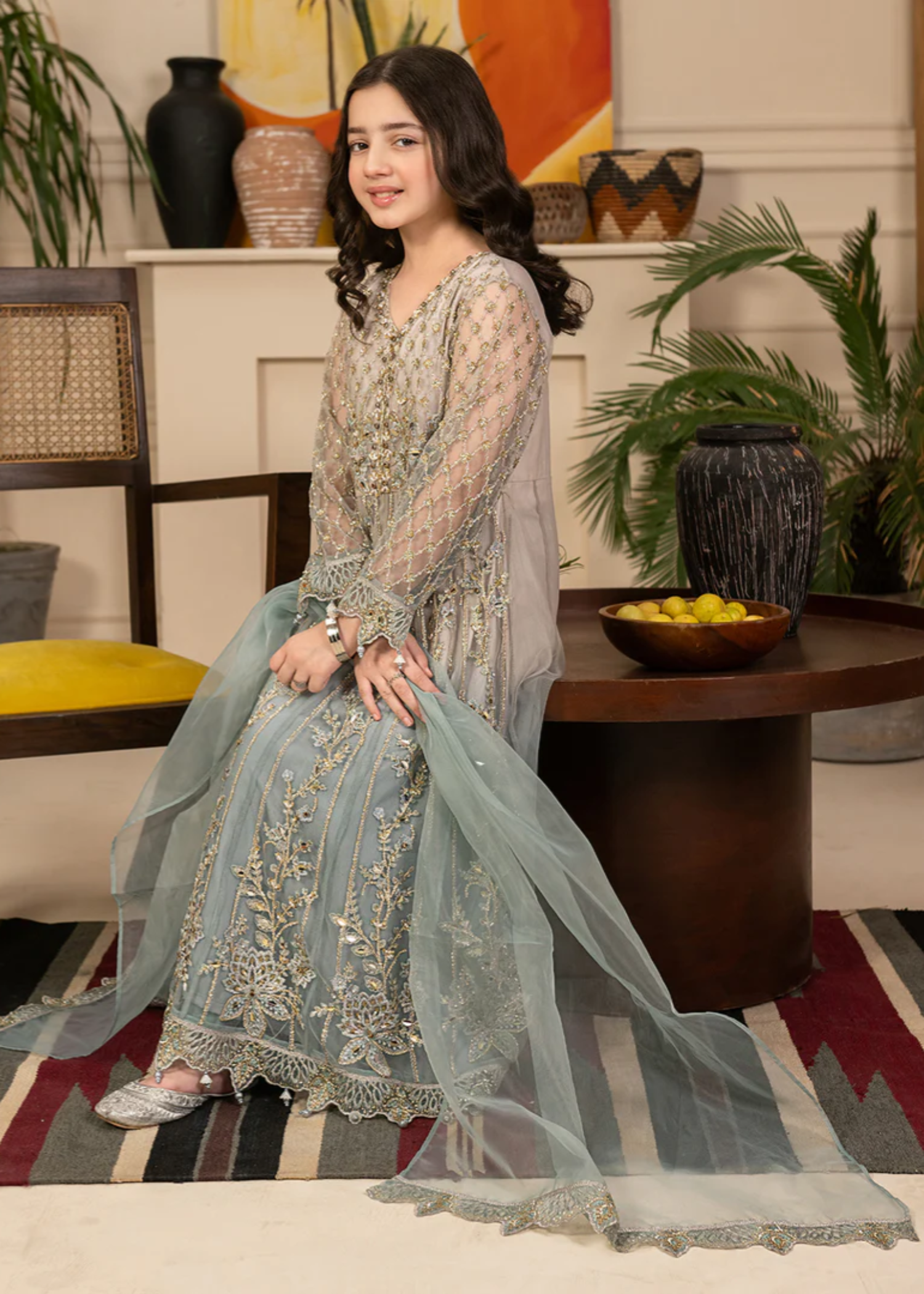 polyester net Pishwas in Multi