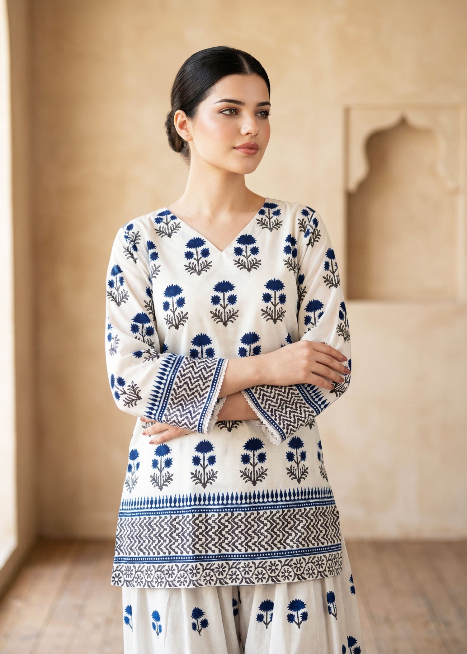 lawn cotton Co Ord Sets in Eggshell
