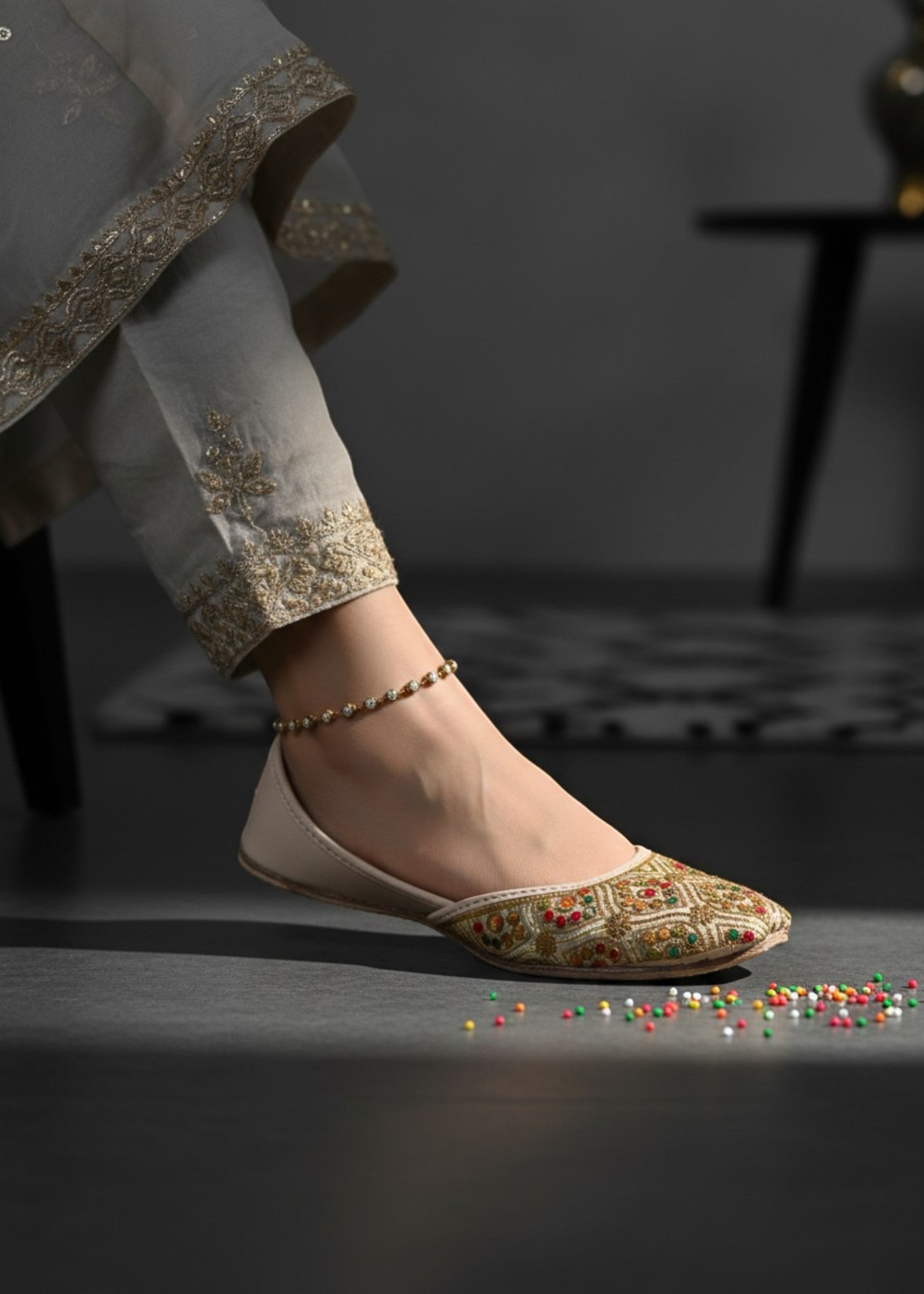Khussa in Beige by - High Quality Women Khussa NYC1712