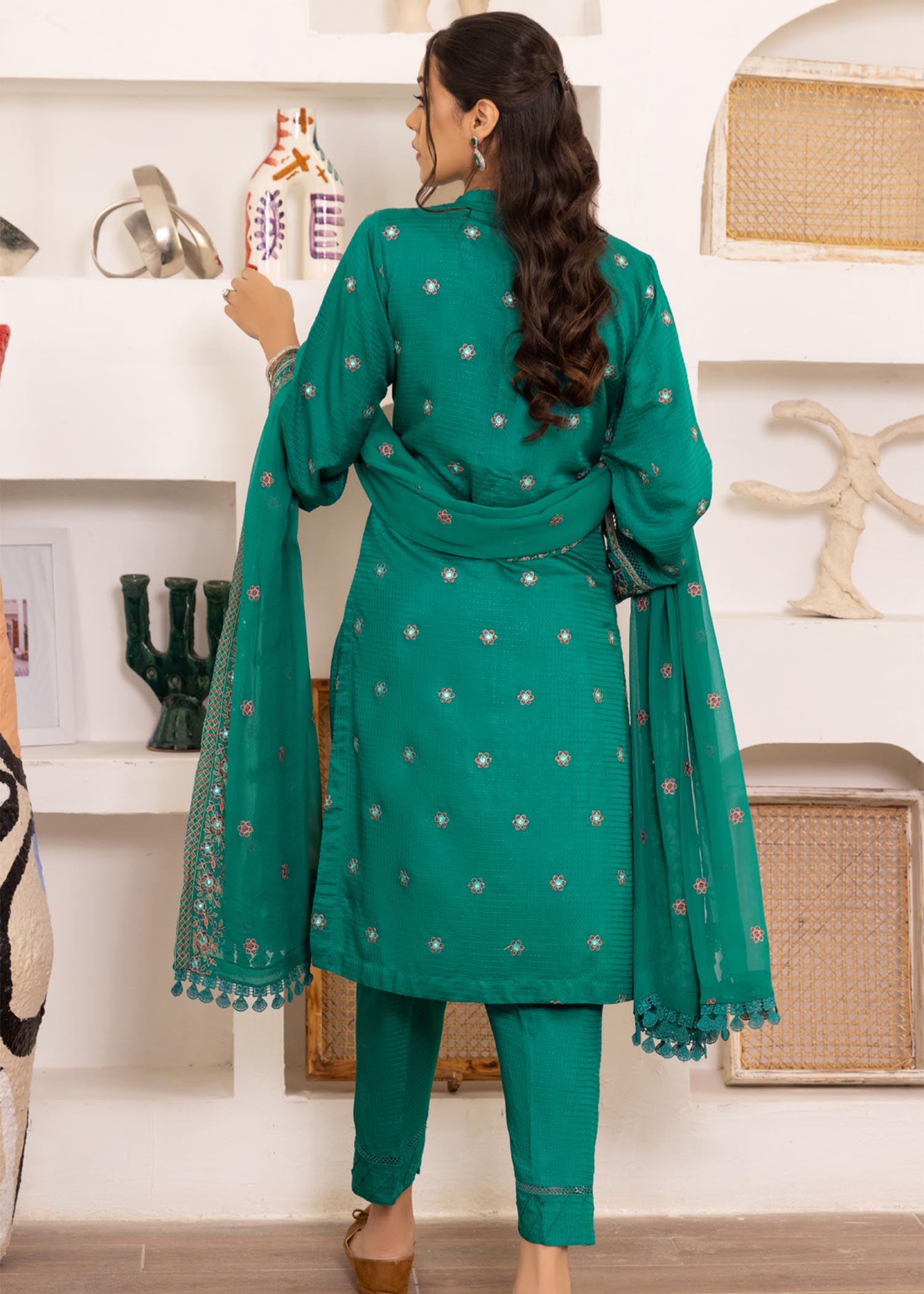 viscose Unstitched in Sea green