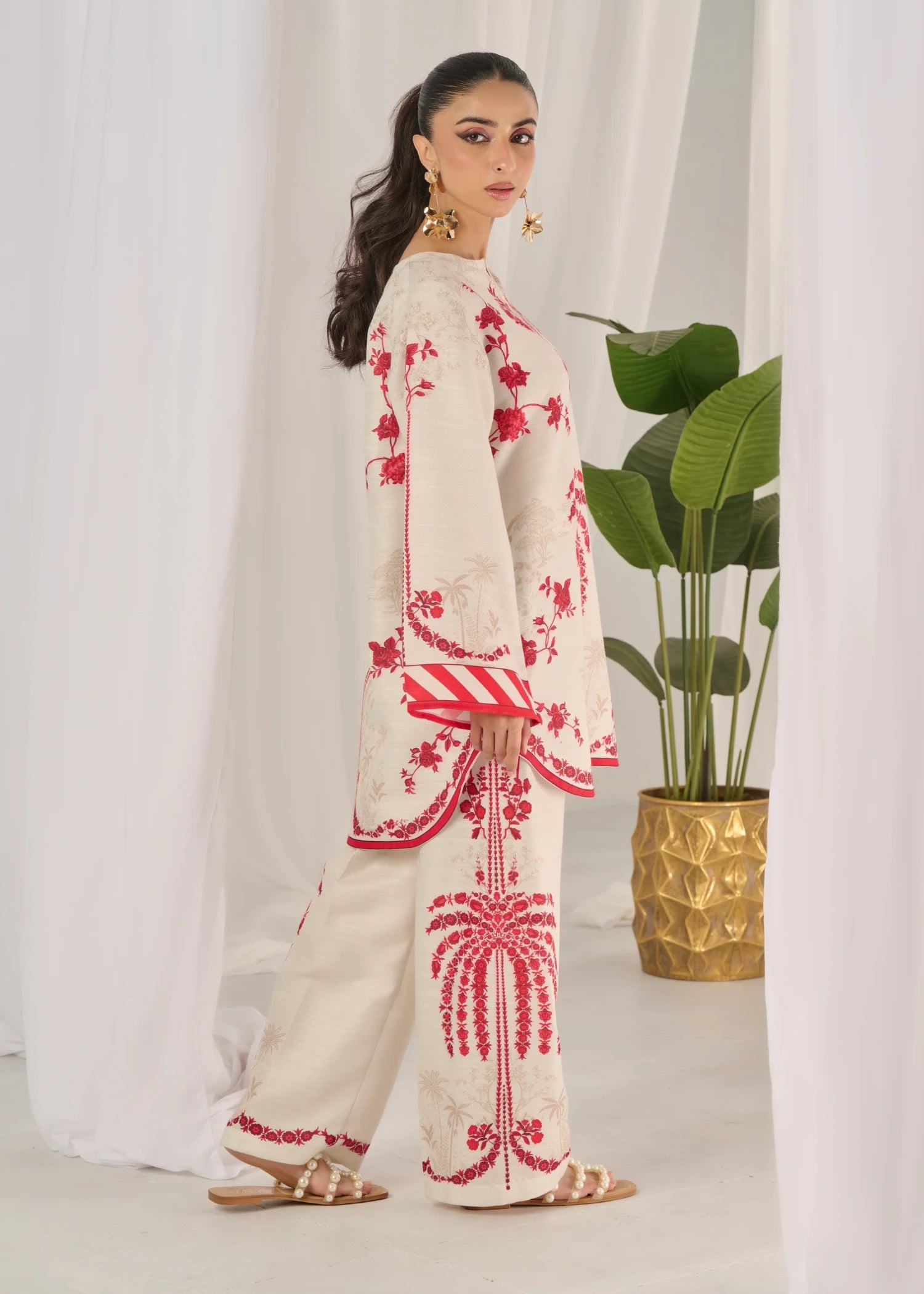 herringbone Co Ord Sets in Off-white