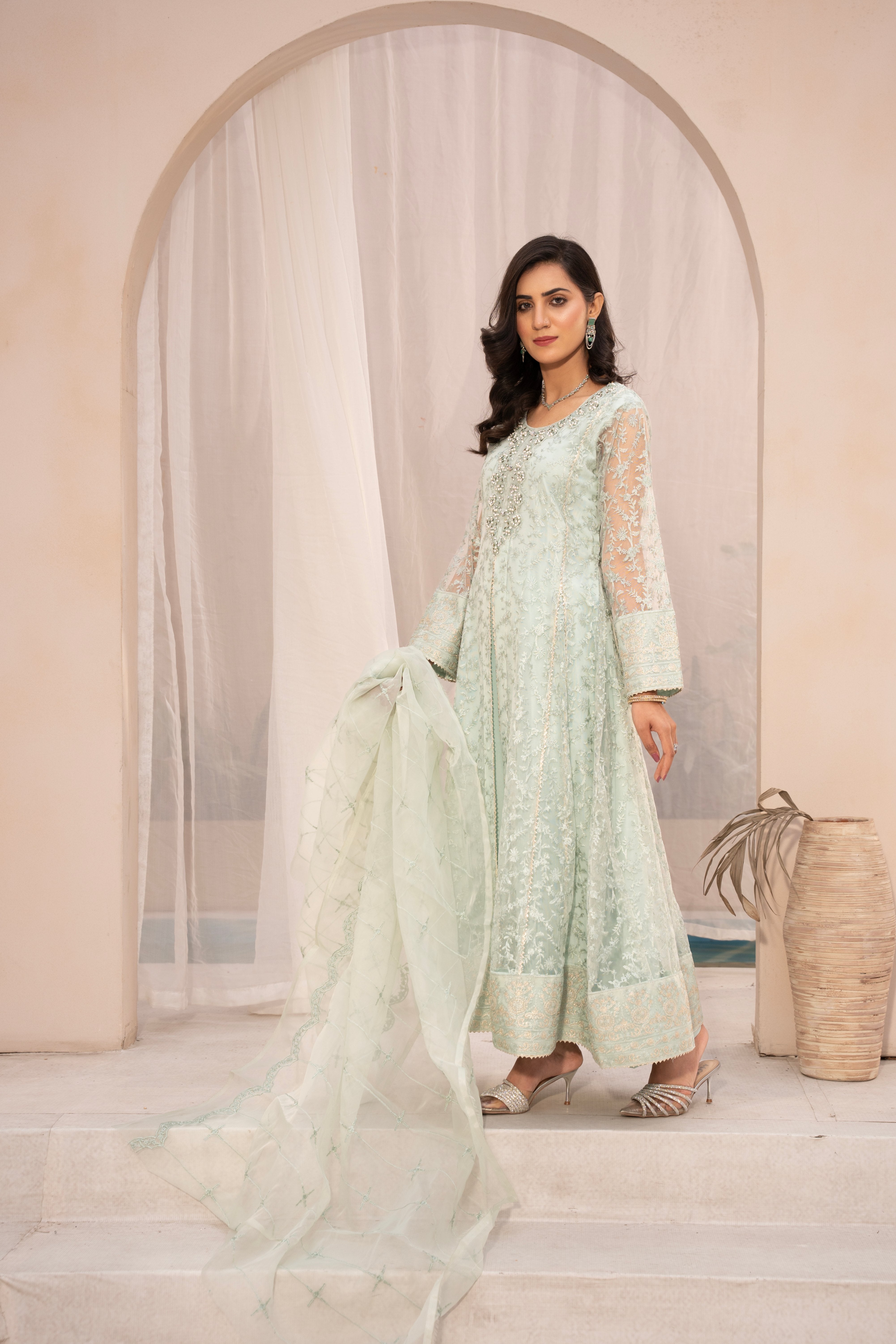 net Maxi in Tea green