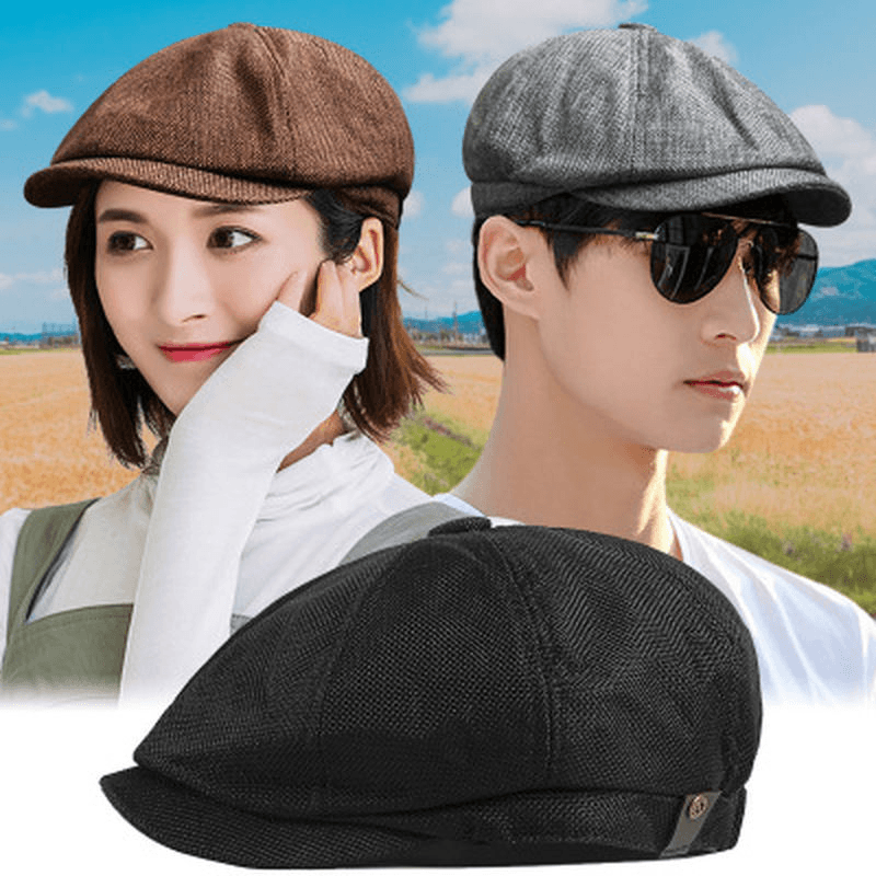 Octagonal Hat Men Spring and Summer Thin Linen Breathable Duck Tongue