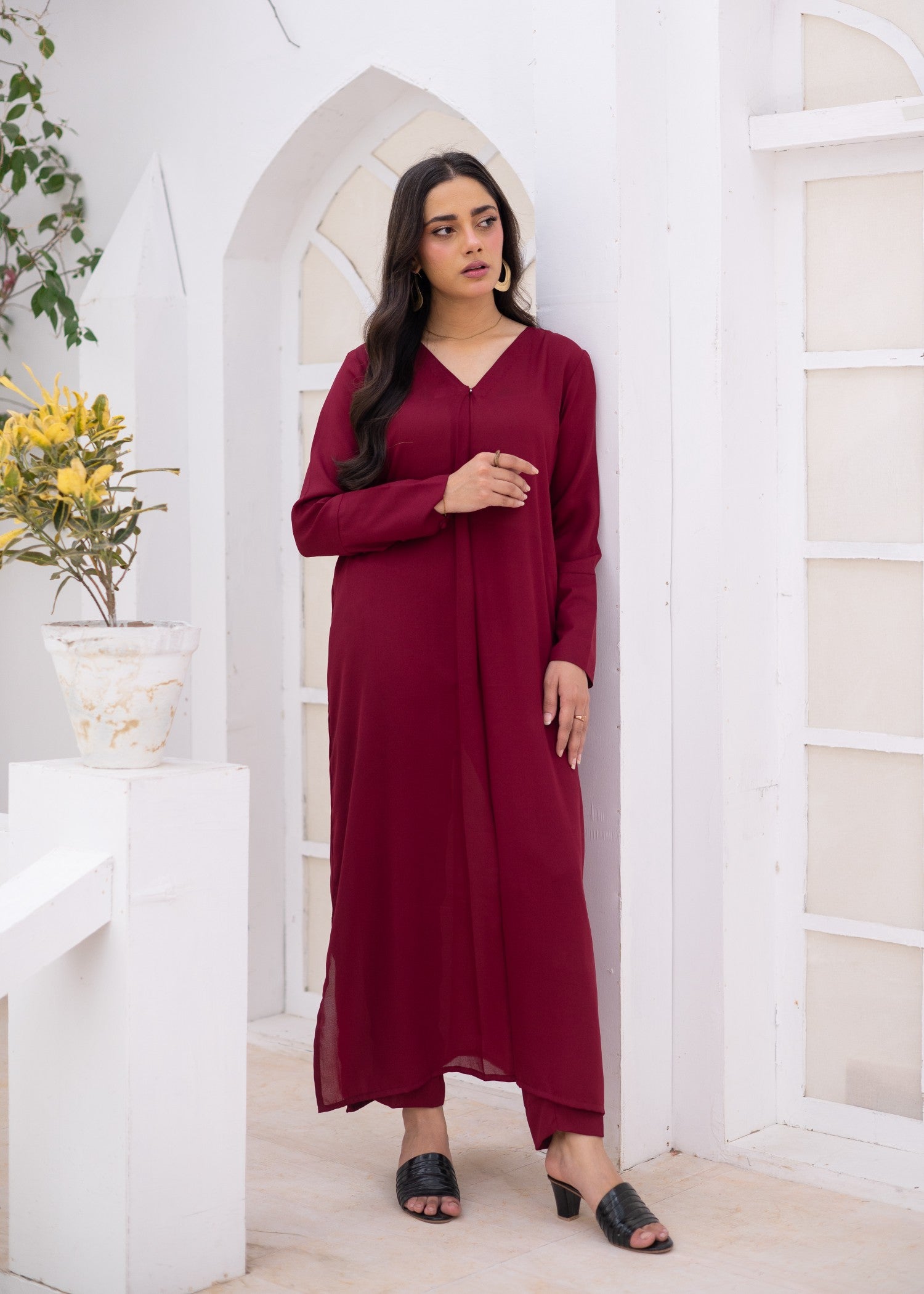 georgette Co Ord Sets in Magenta