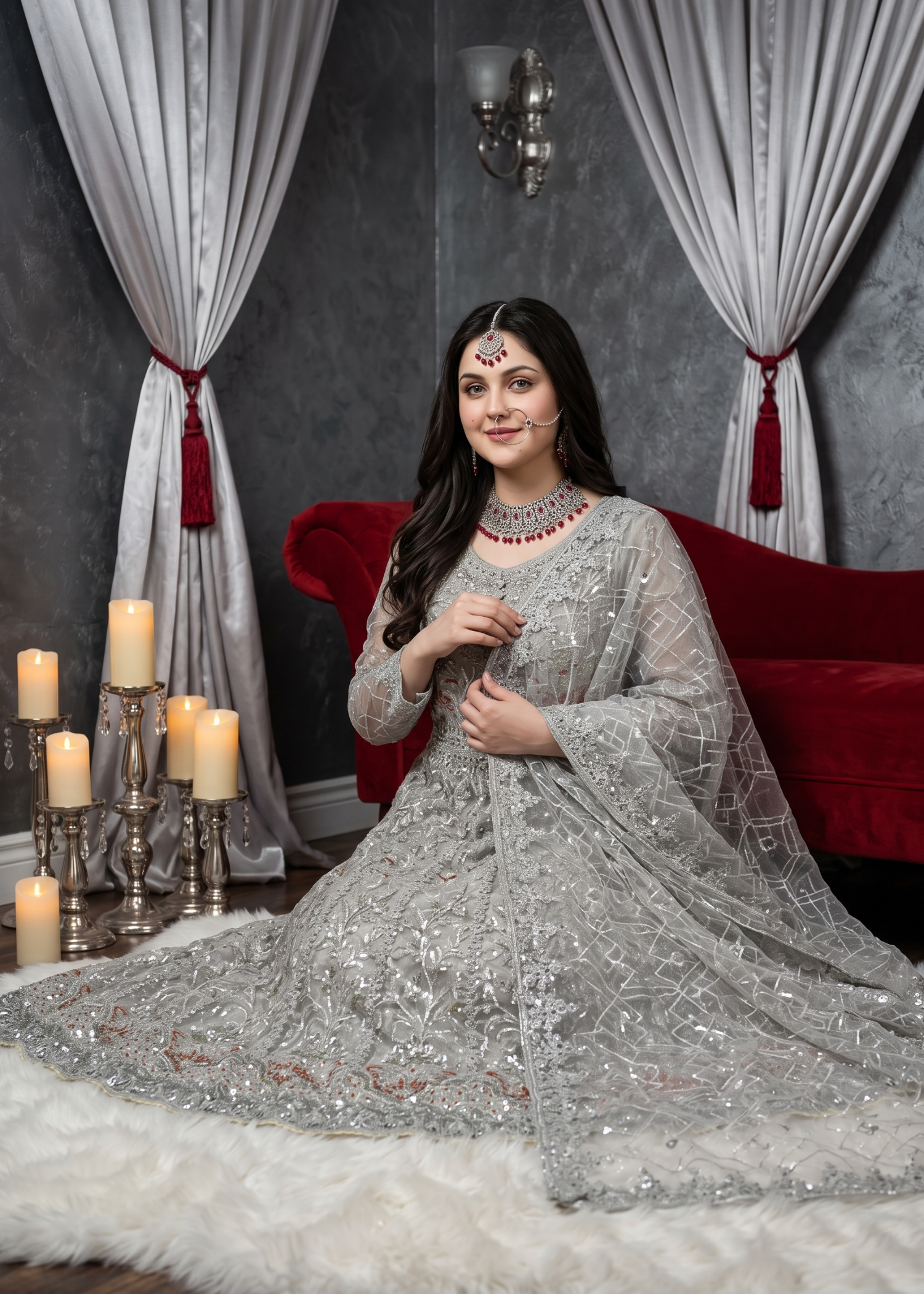 kattan silk Maxi in Ash grey