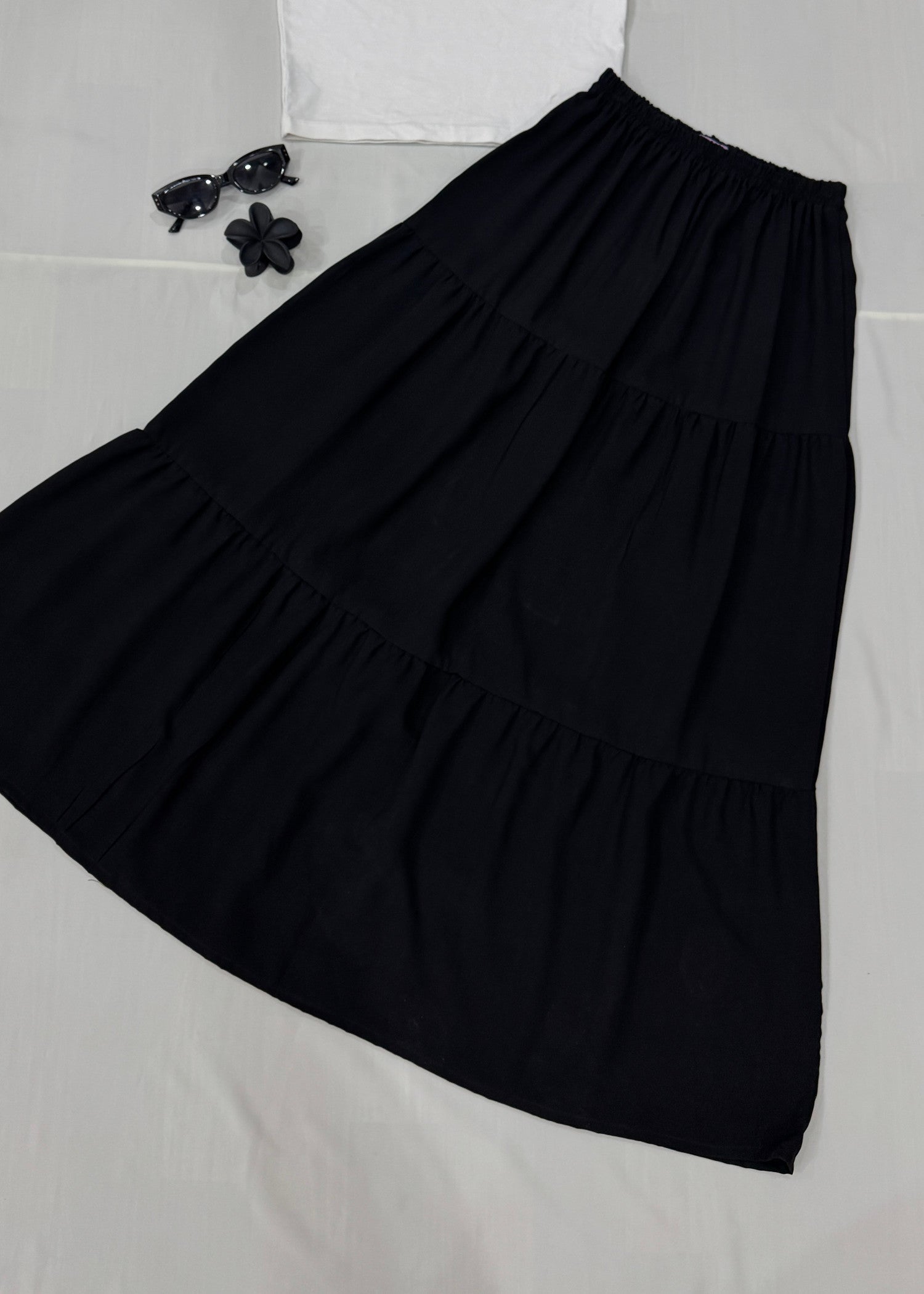 linen Skirt in Black