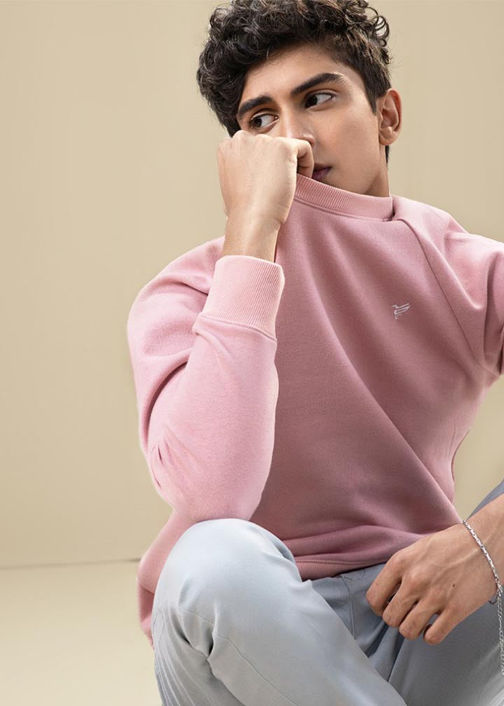 cotton Sweatshirt in Pink