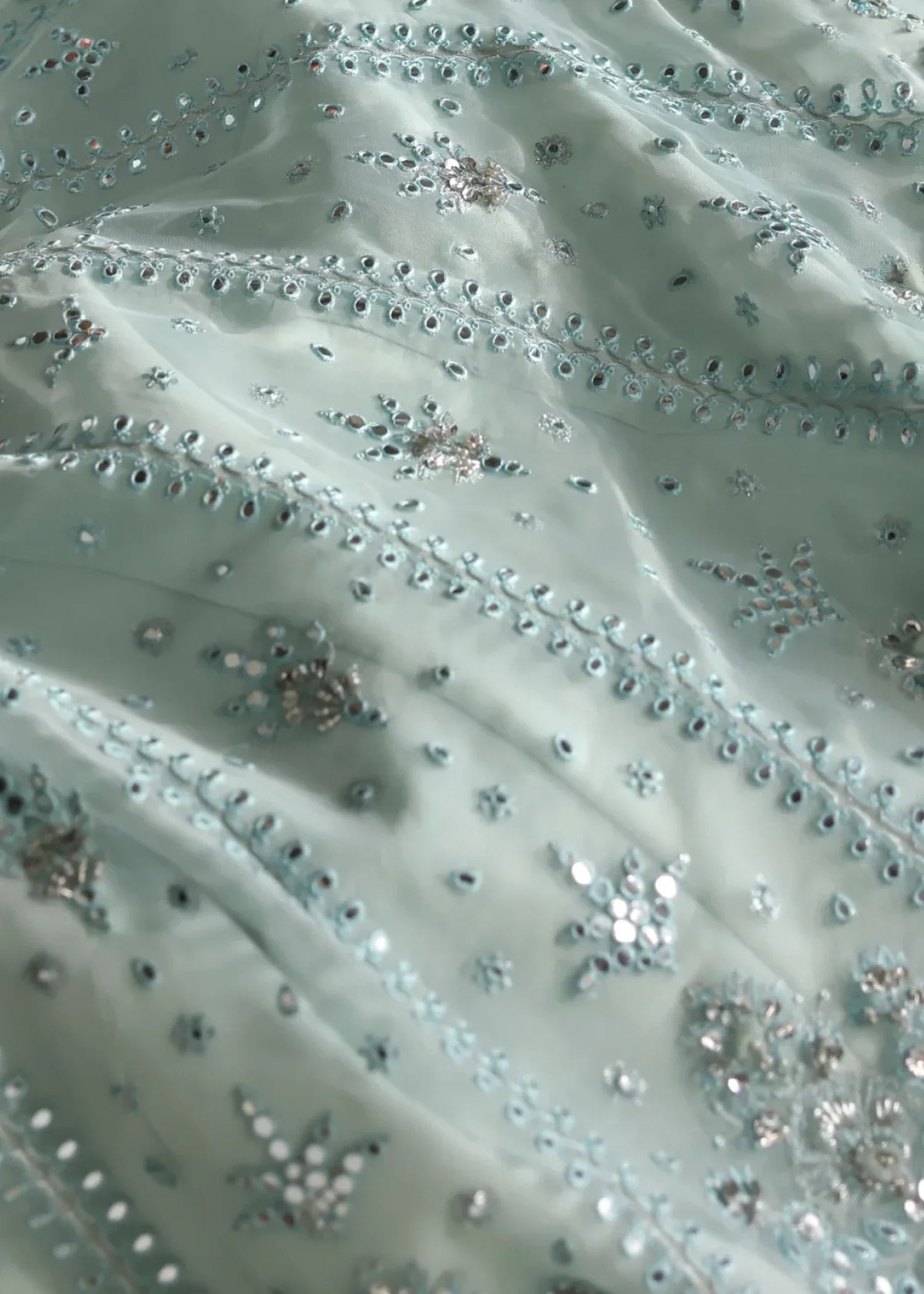 poly organza Gown in Ice blue