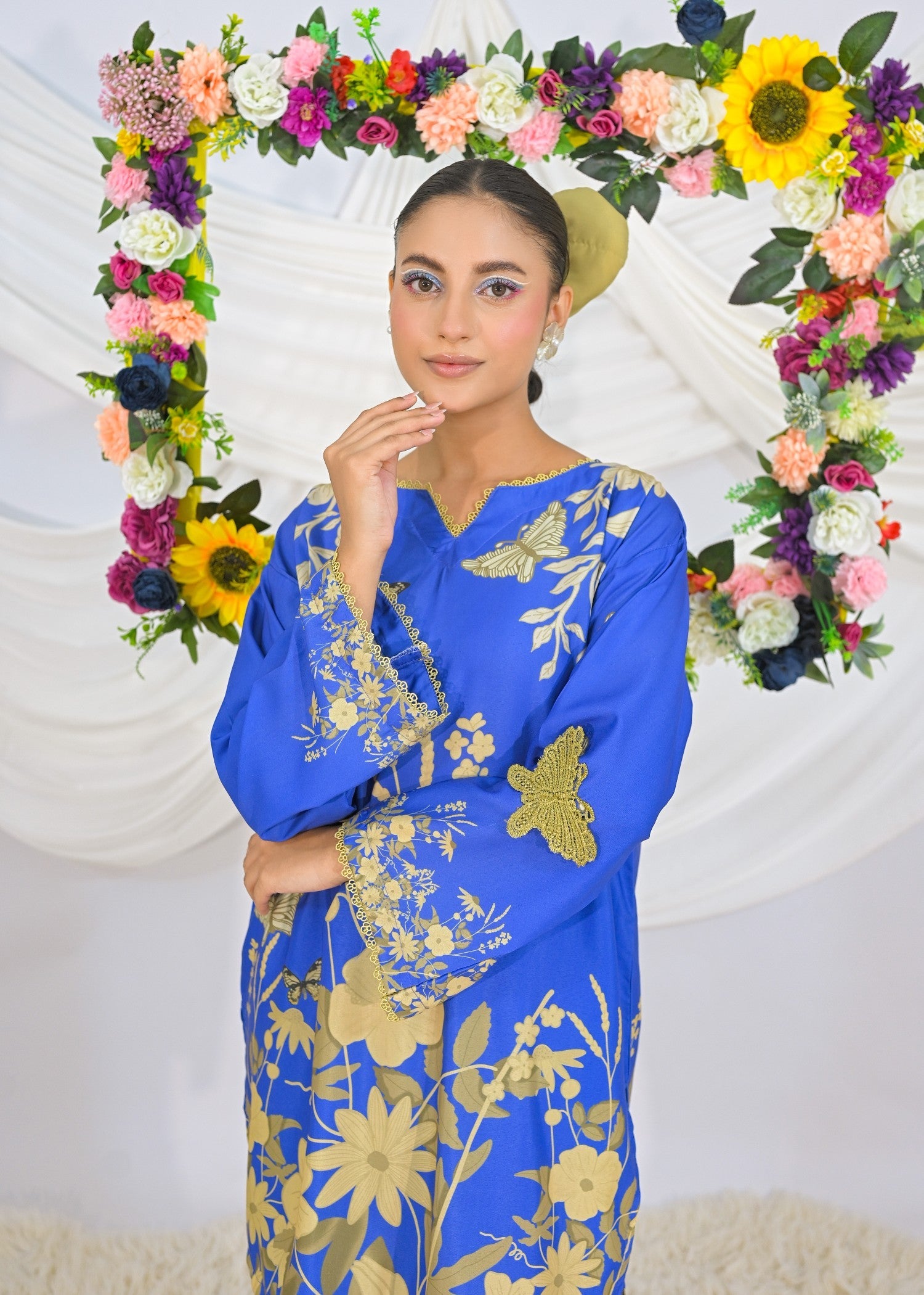 swiss lawn Co Ord Sets in Blue