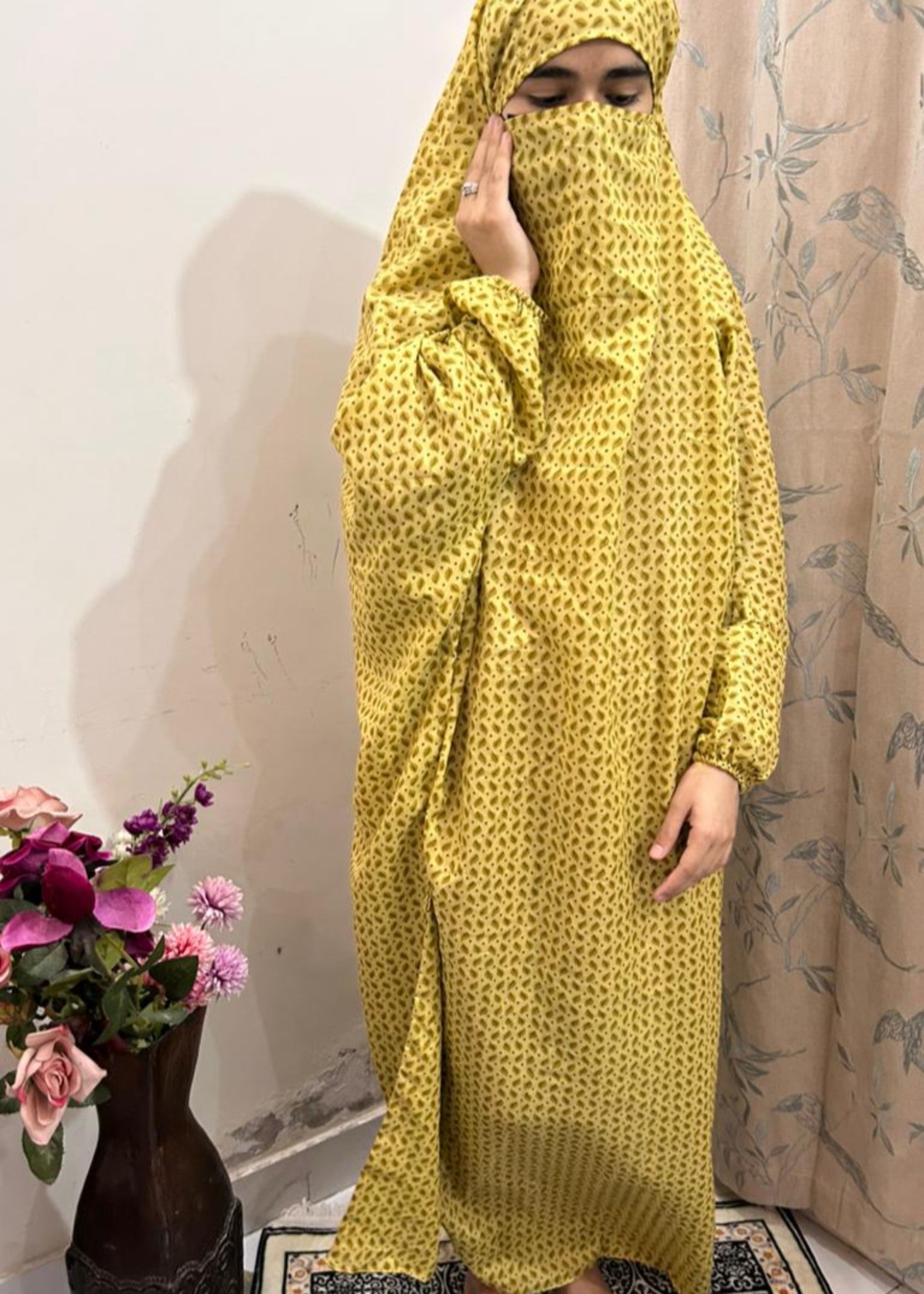 cotton linen Chaddar in Mustard