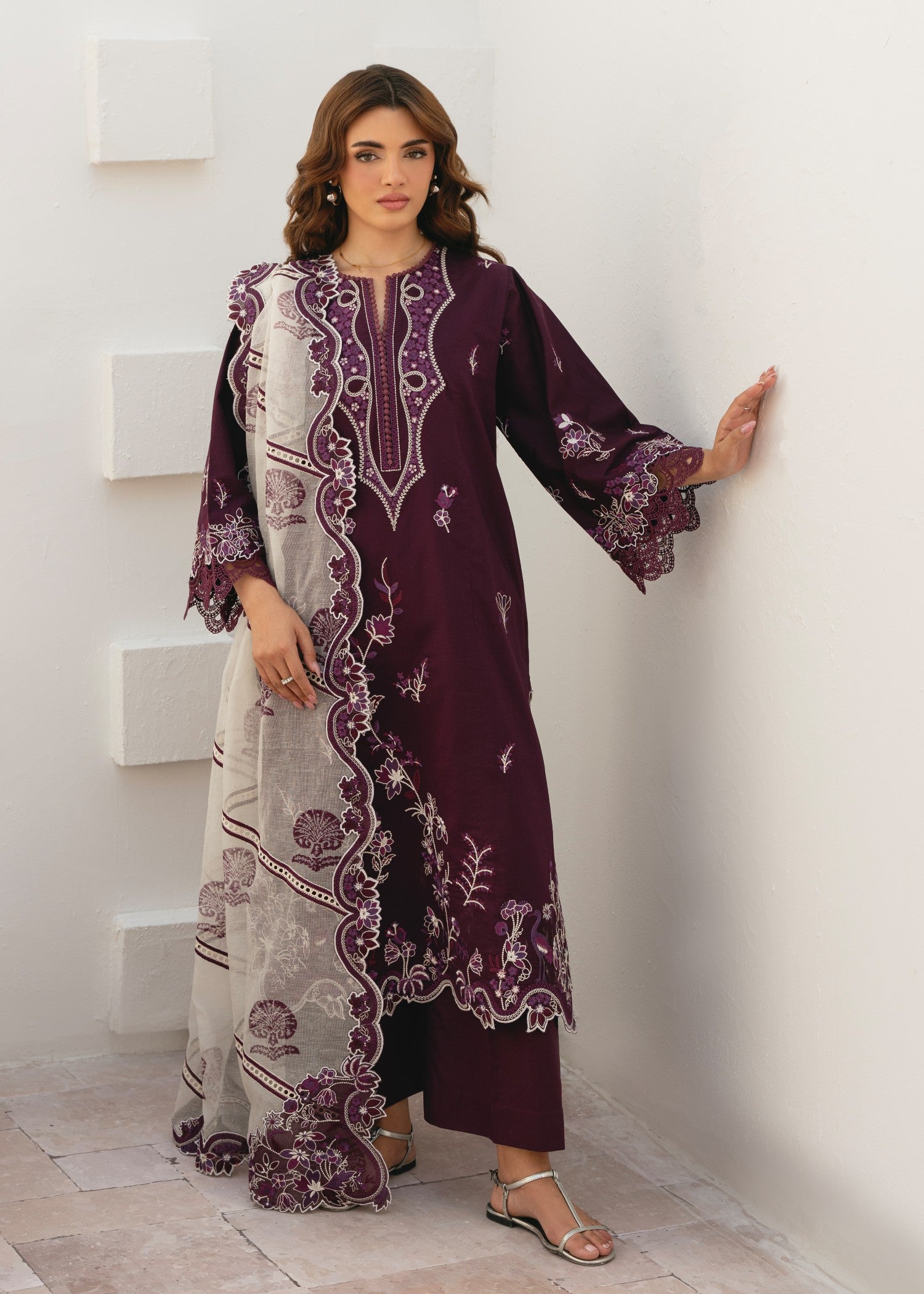 lawn Unstitched in Magenta haze