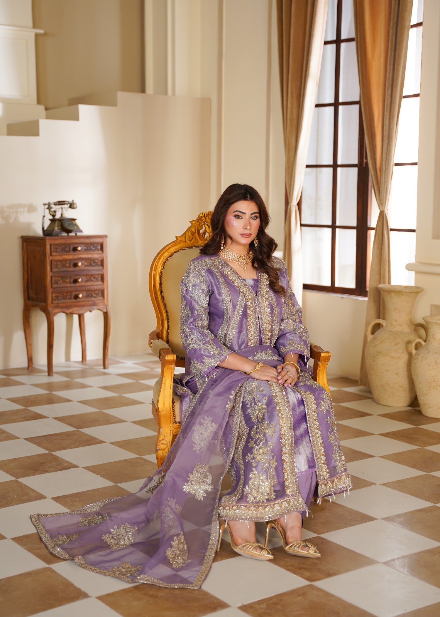 organza Gown in Lilac
