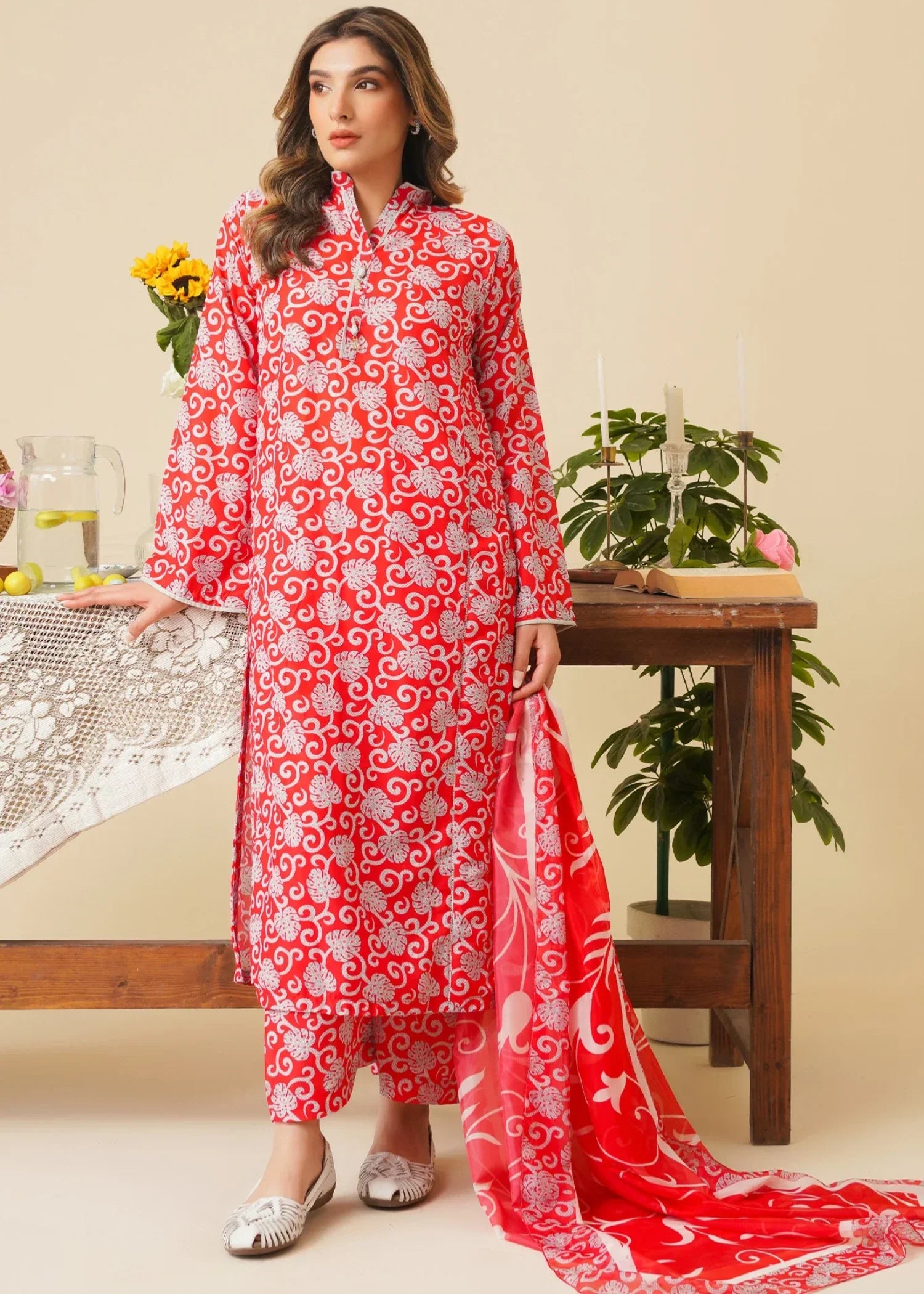 lawn Co Ord Sets in Red