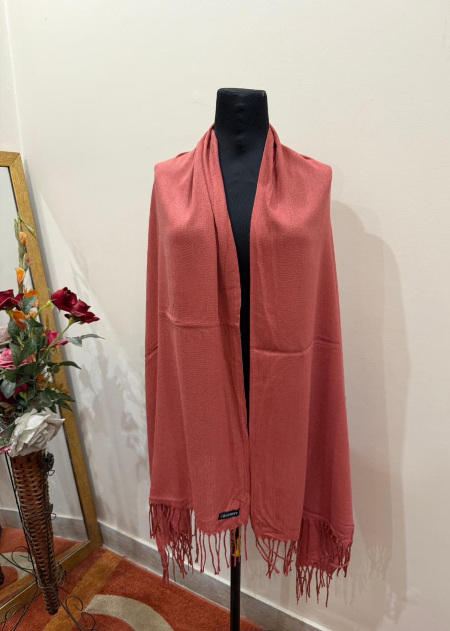 cashmere wool Hijab in Rust red