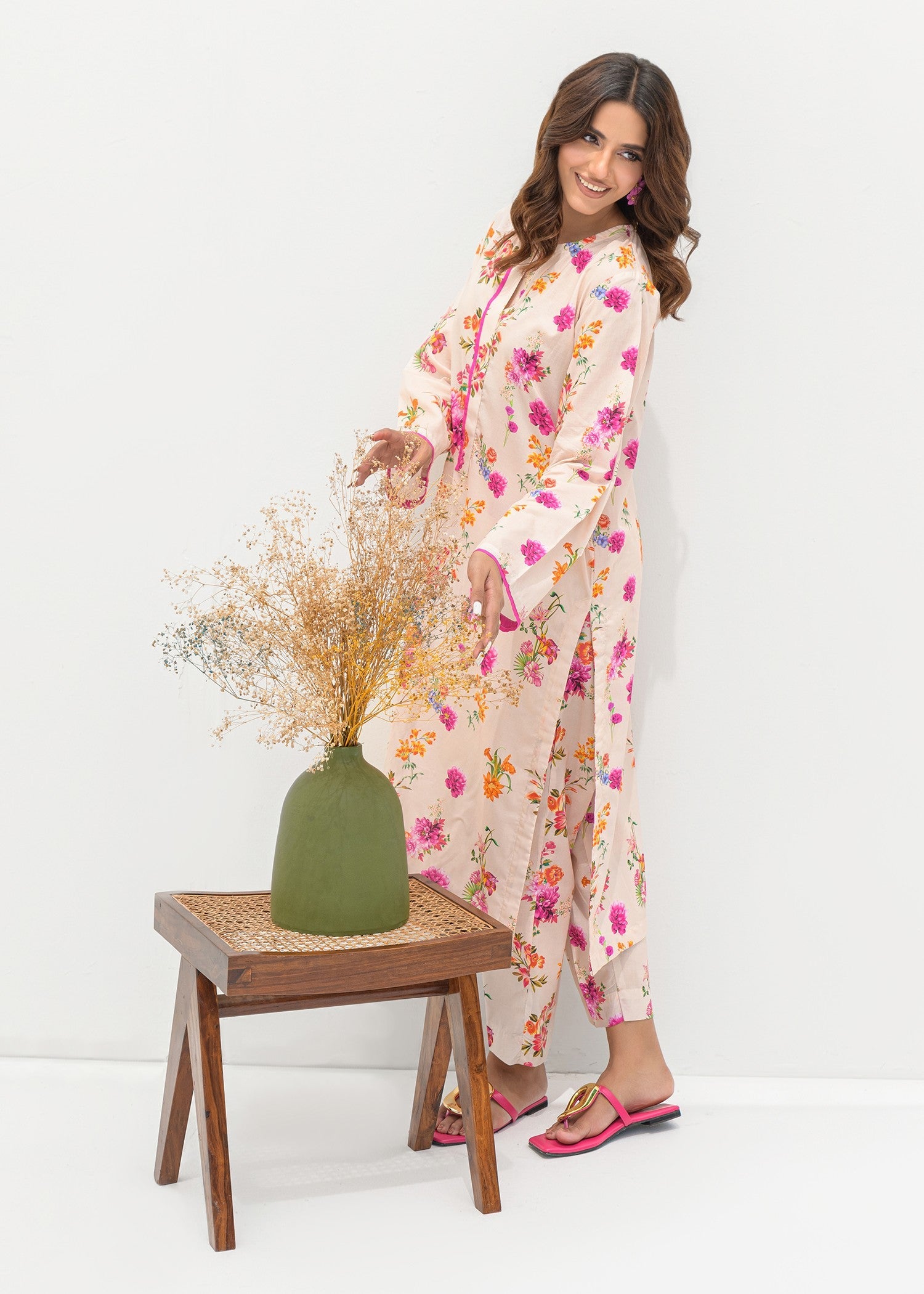 cambric Co Ord Sets in Pastel pink
