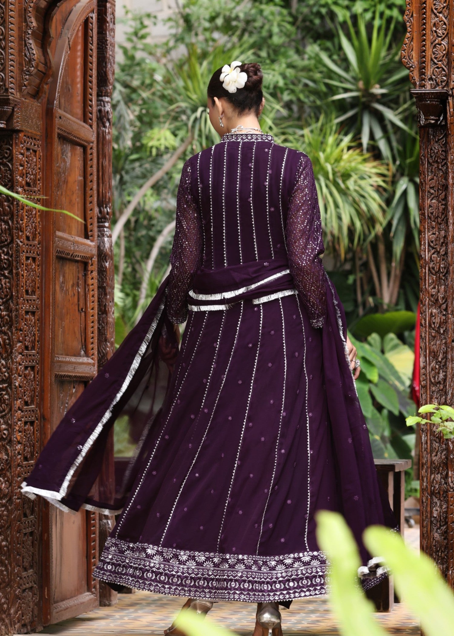 pk chiffon Pishwas in Purple