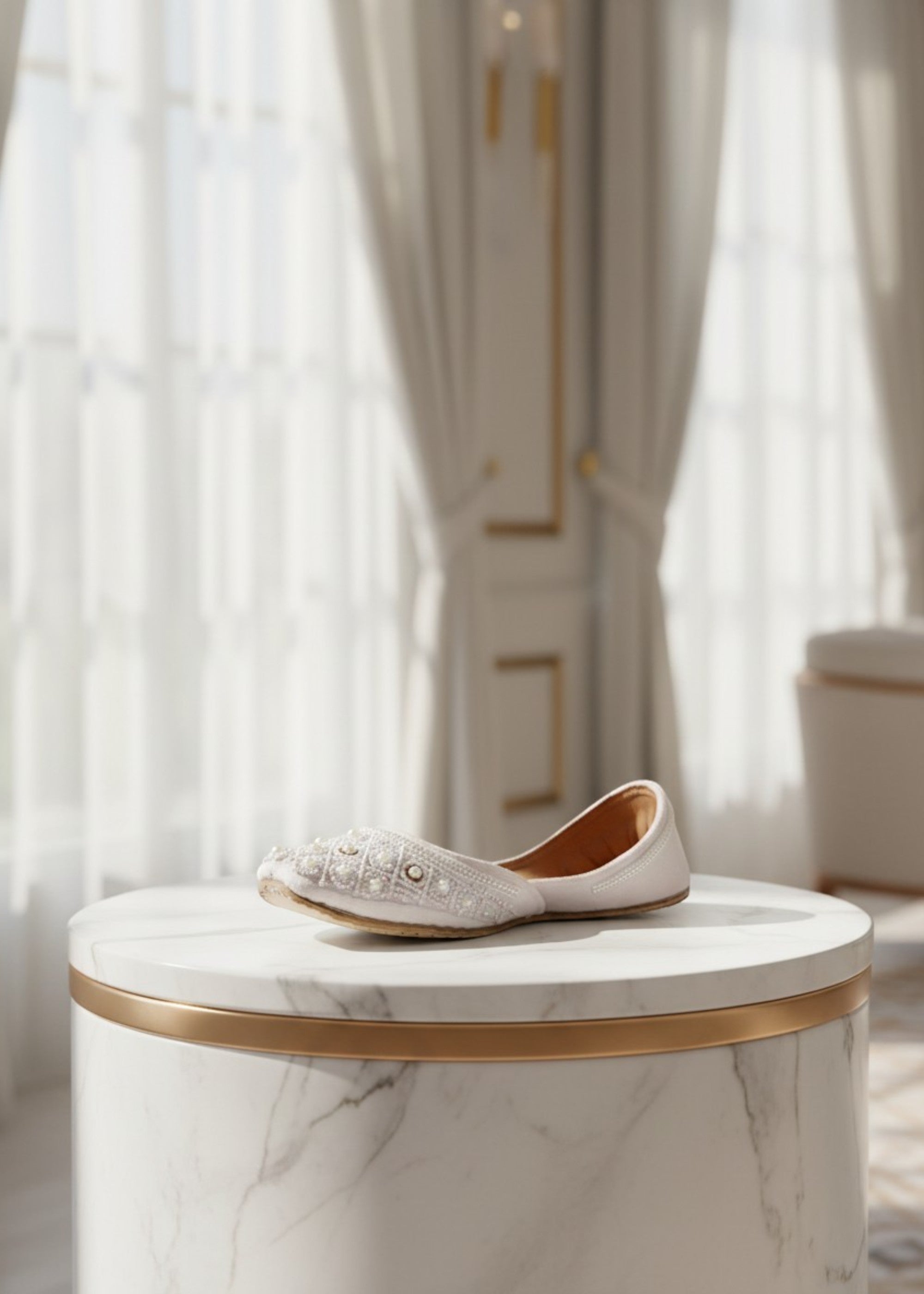Khussa in White by - High Quality Women Khussa FRW9913
