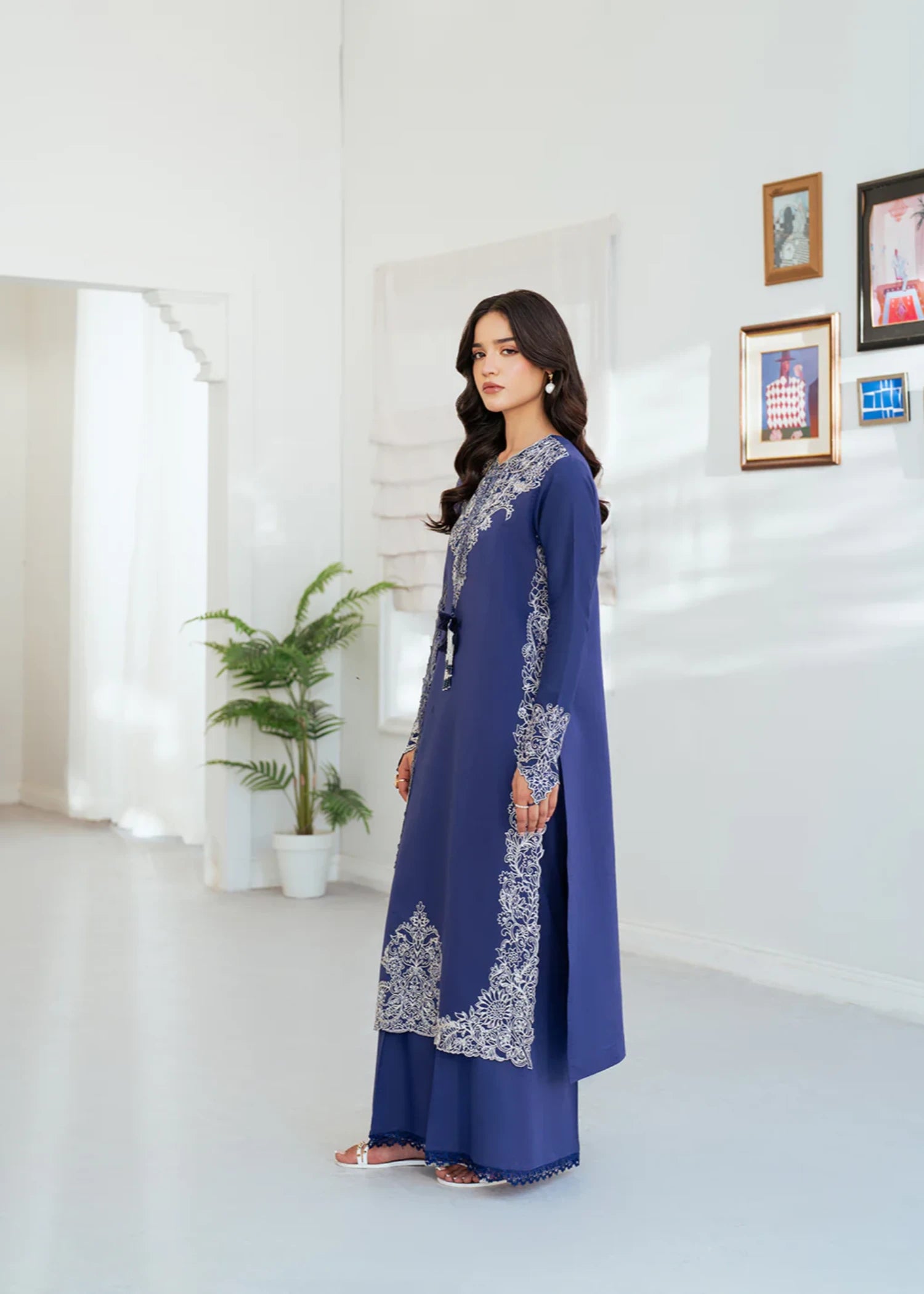 lawn Unstitched in Sapphire blue