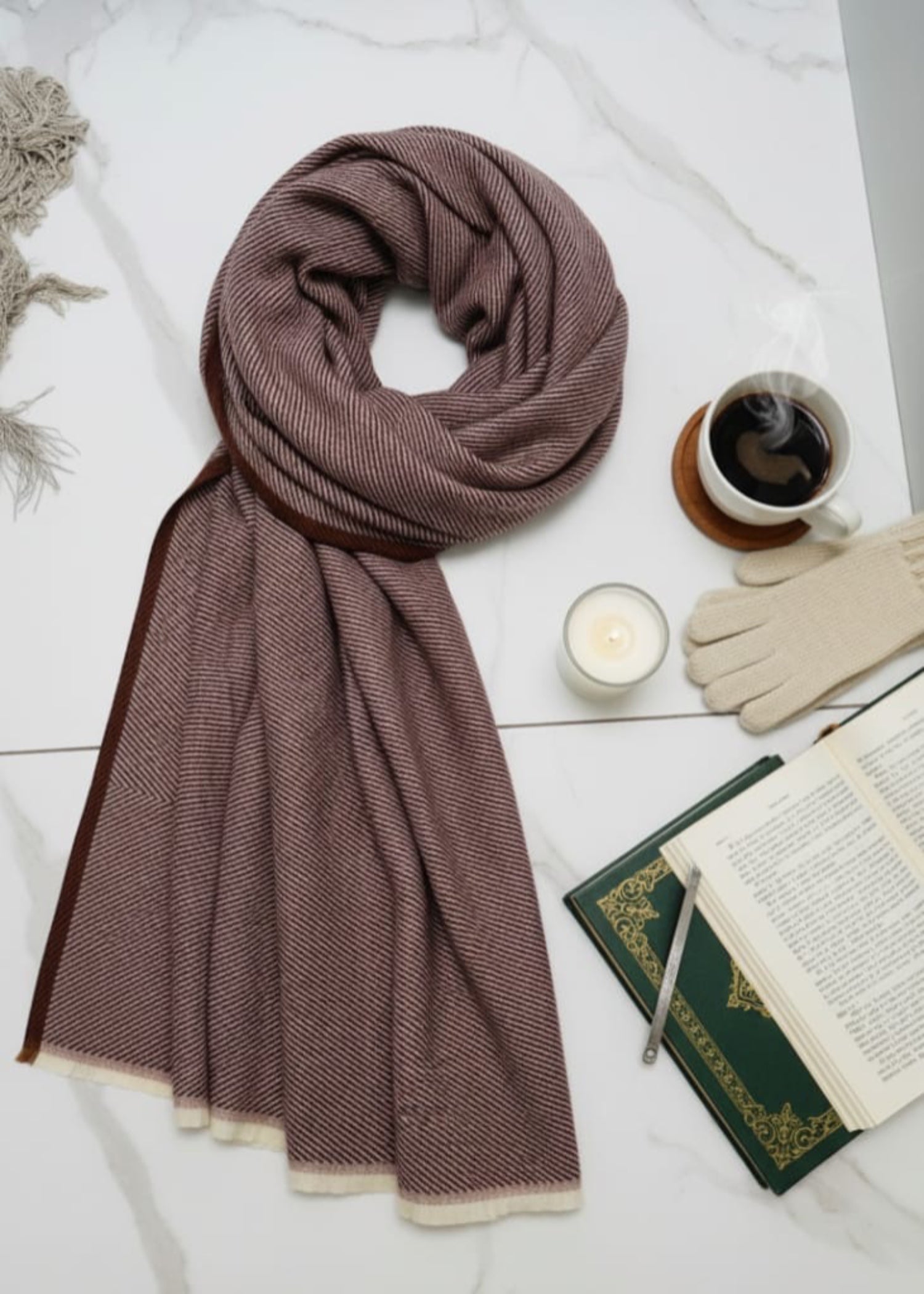 wool Hijab in Chocolate brown