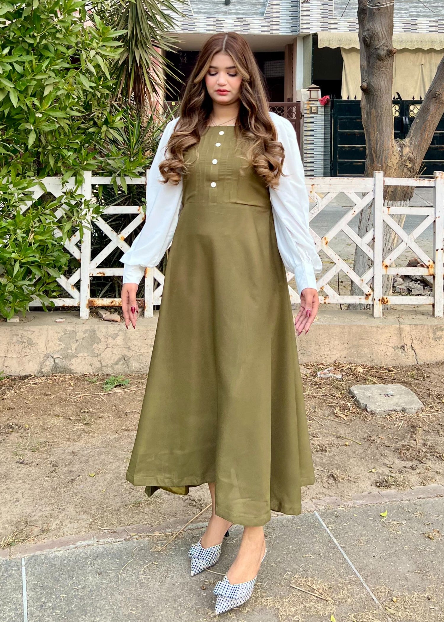 grip Frock in Olive green