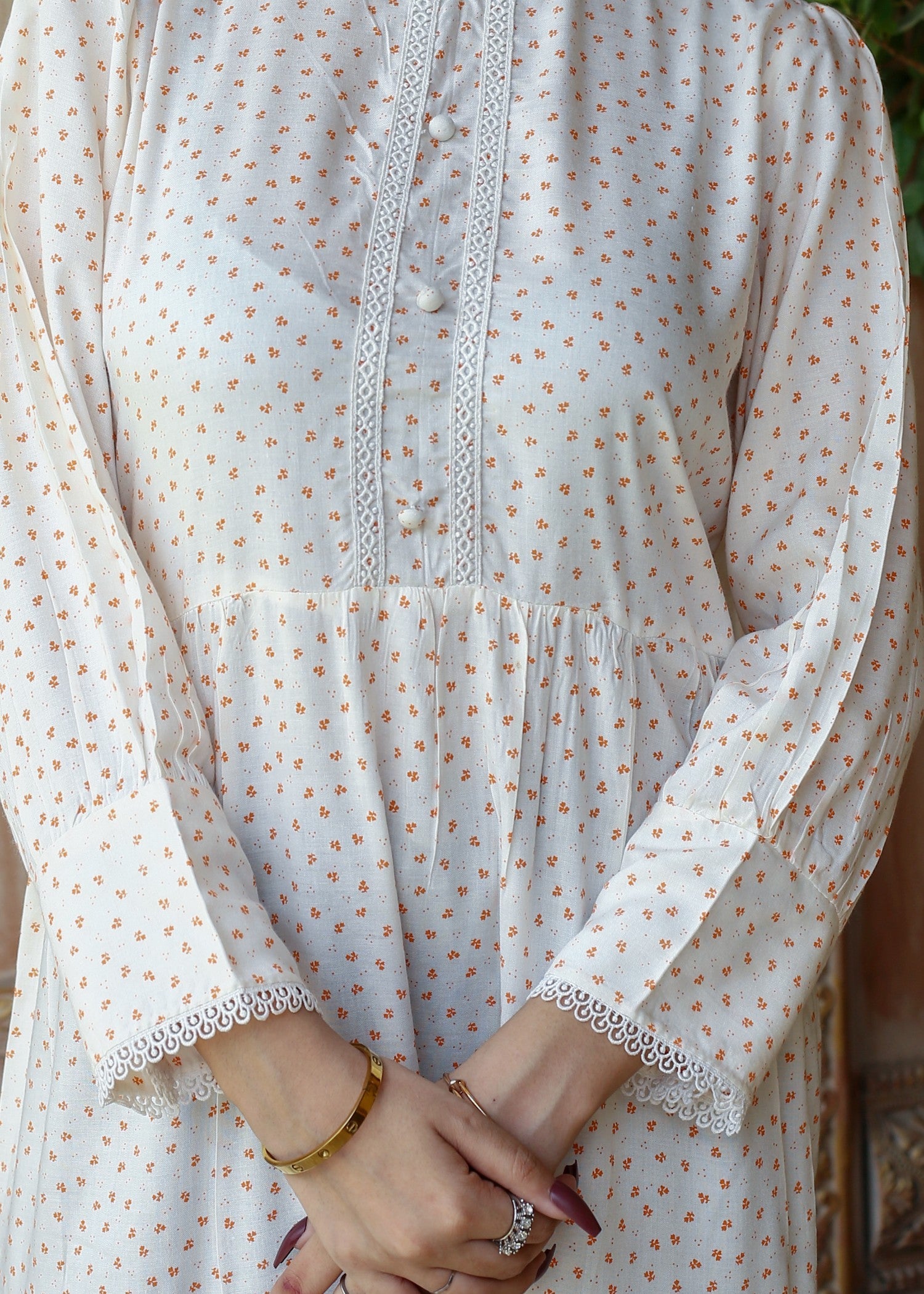 cotton Dress in White smoke