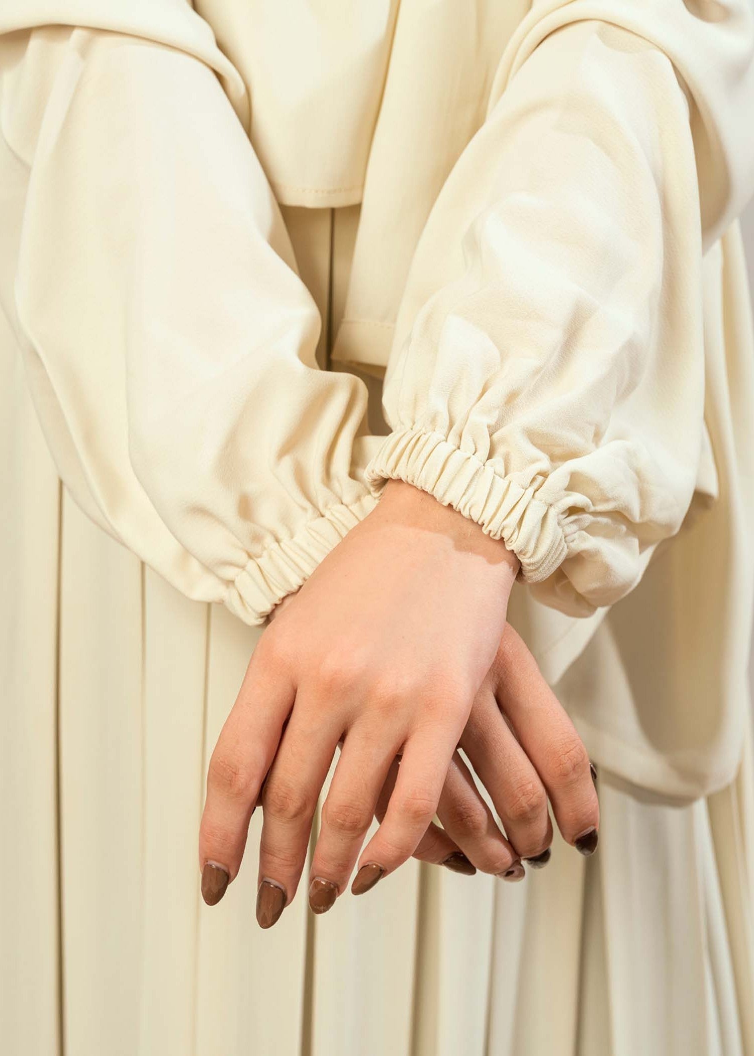 khaddar Abaya in Ivory