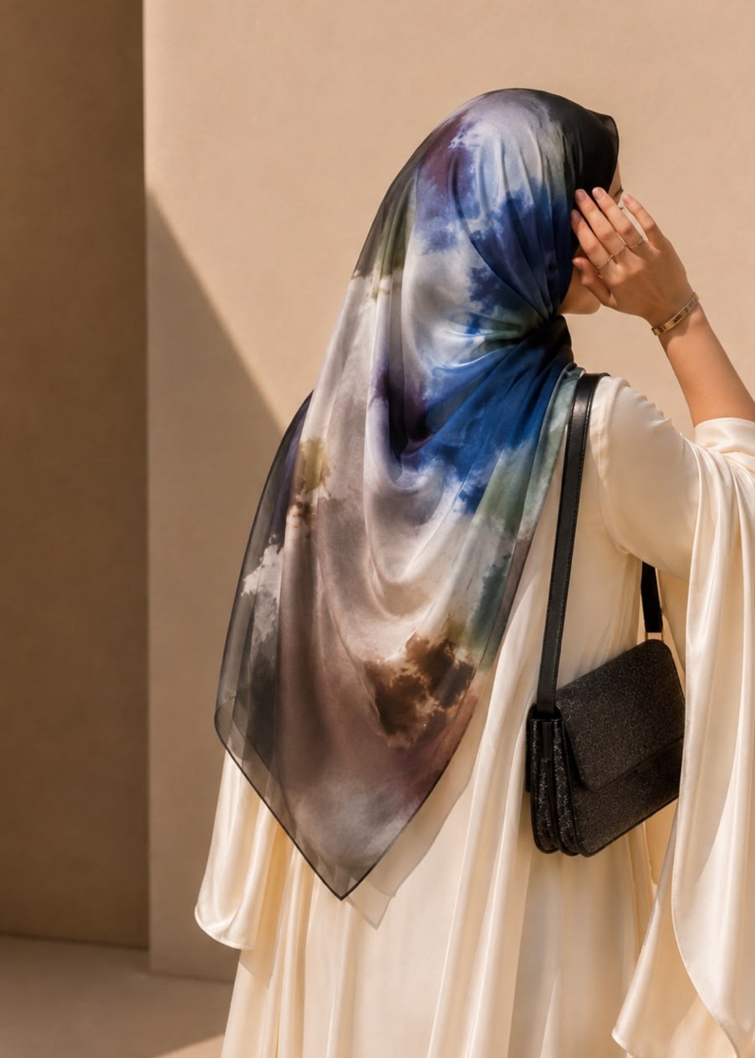 georgette chiffon Hijab in Sapphire blue
