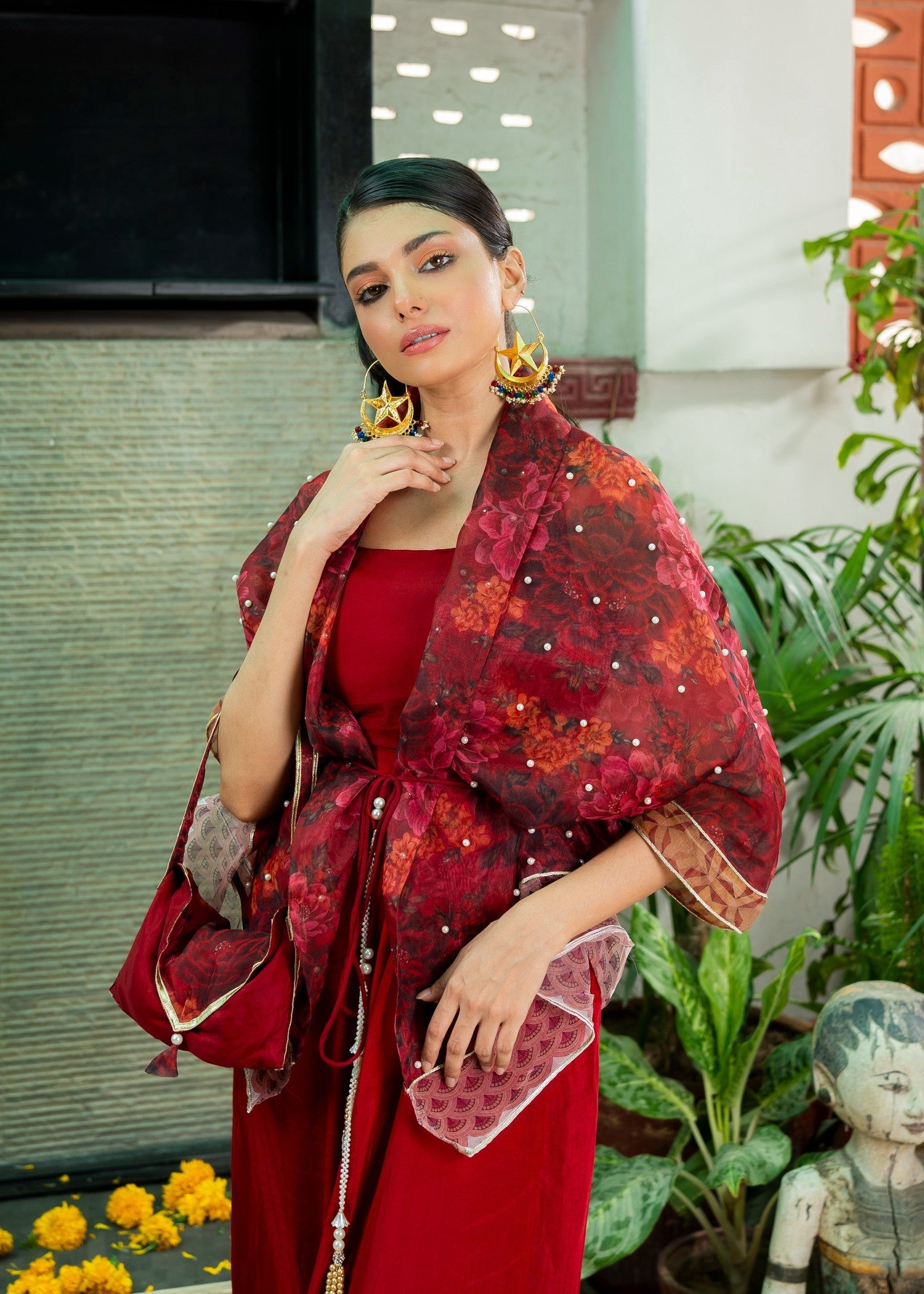 organza Wrap in Red