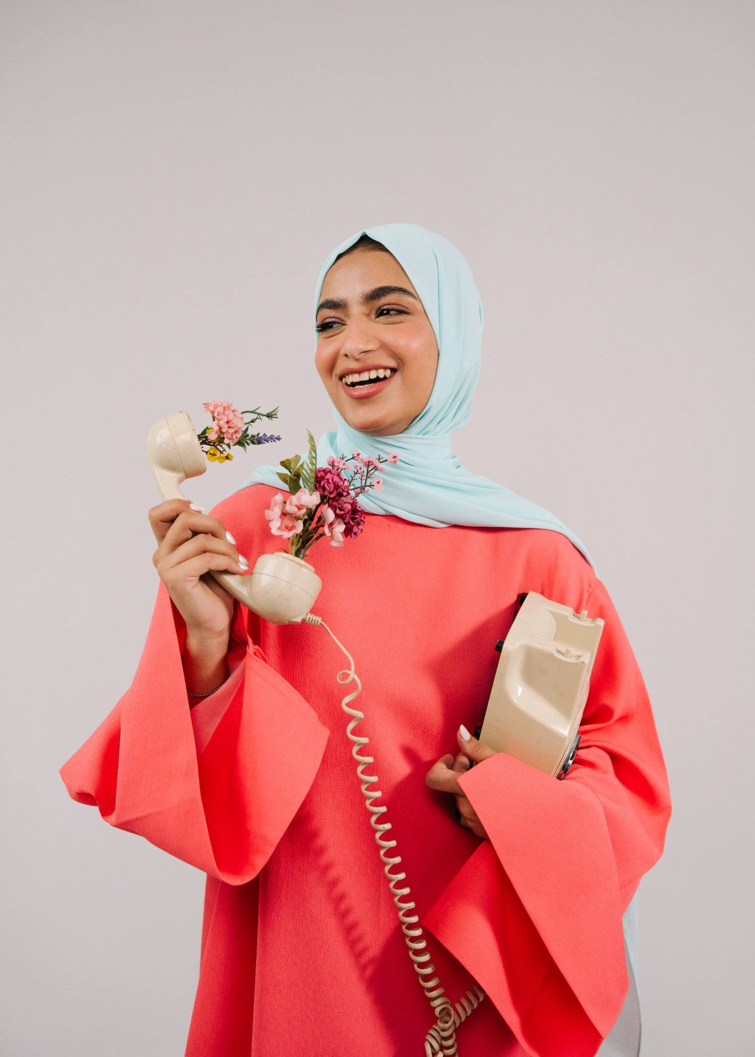 summer khaddar Abaya in Coral pink