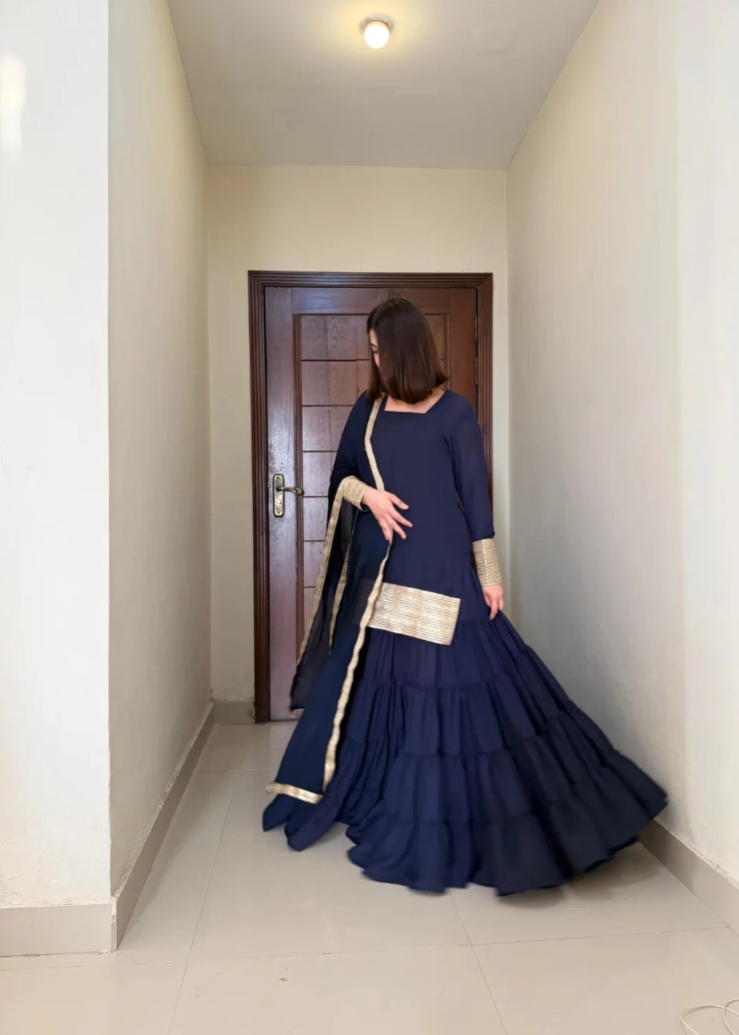 georgette Gharara in Midnight blue