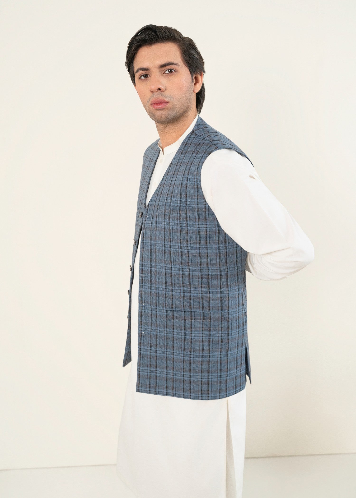 suiting Waistcoat in Ice blue