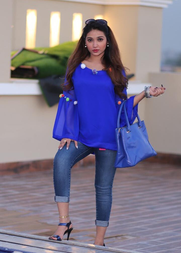 chiffon Tunic in Blue