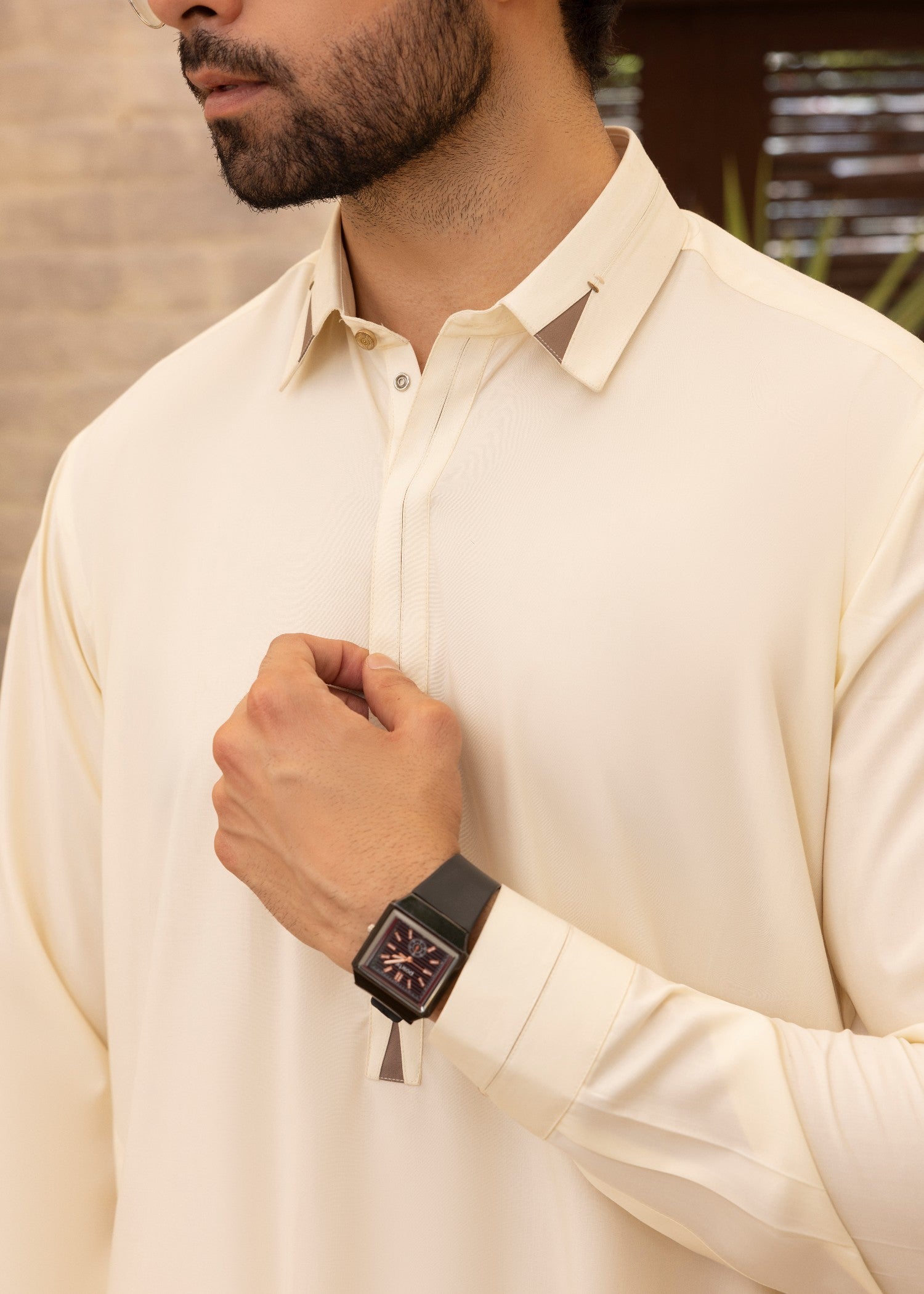 wash & wear Shalwar Kameez in Cream