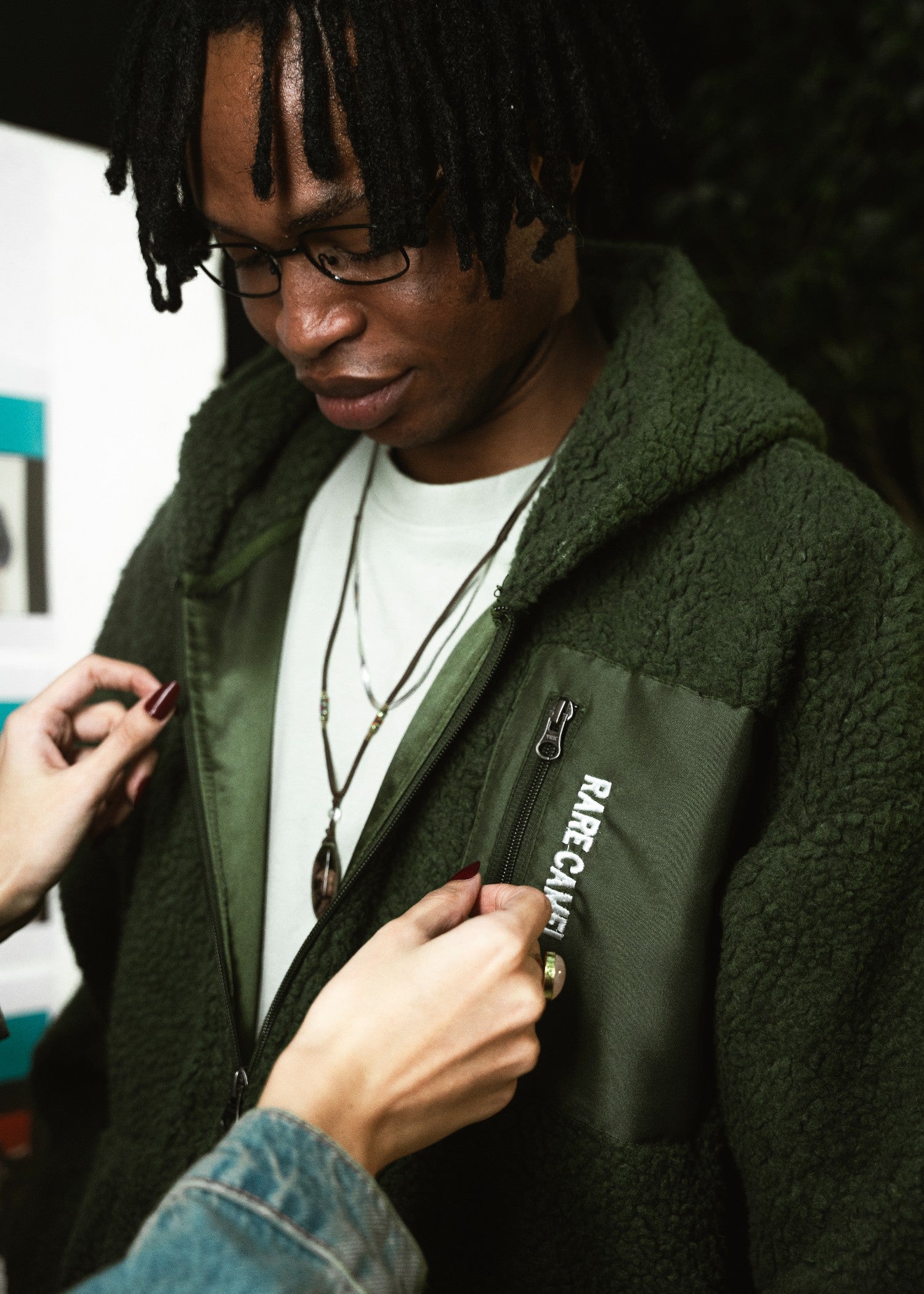 wool Hoodie in Army green