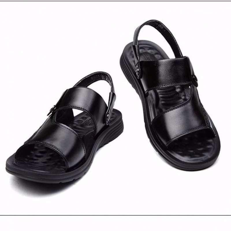 First Layer Cowhide Soft Sole Non-slip Men's Leather Sandals Men's Beach Shoes