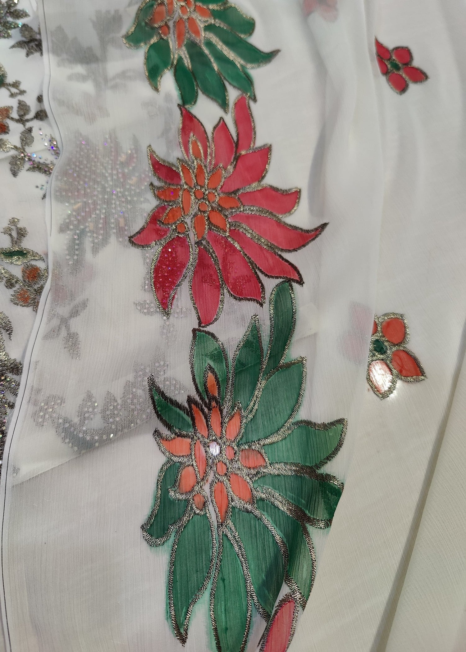 chiffon Gharara in White