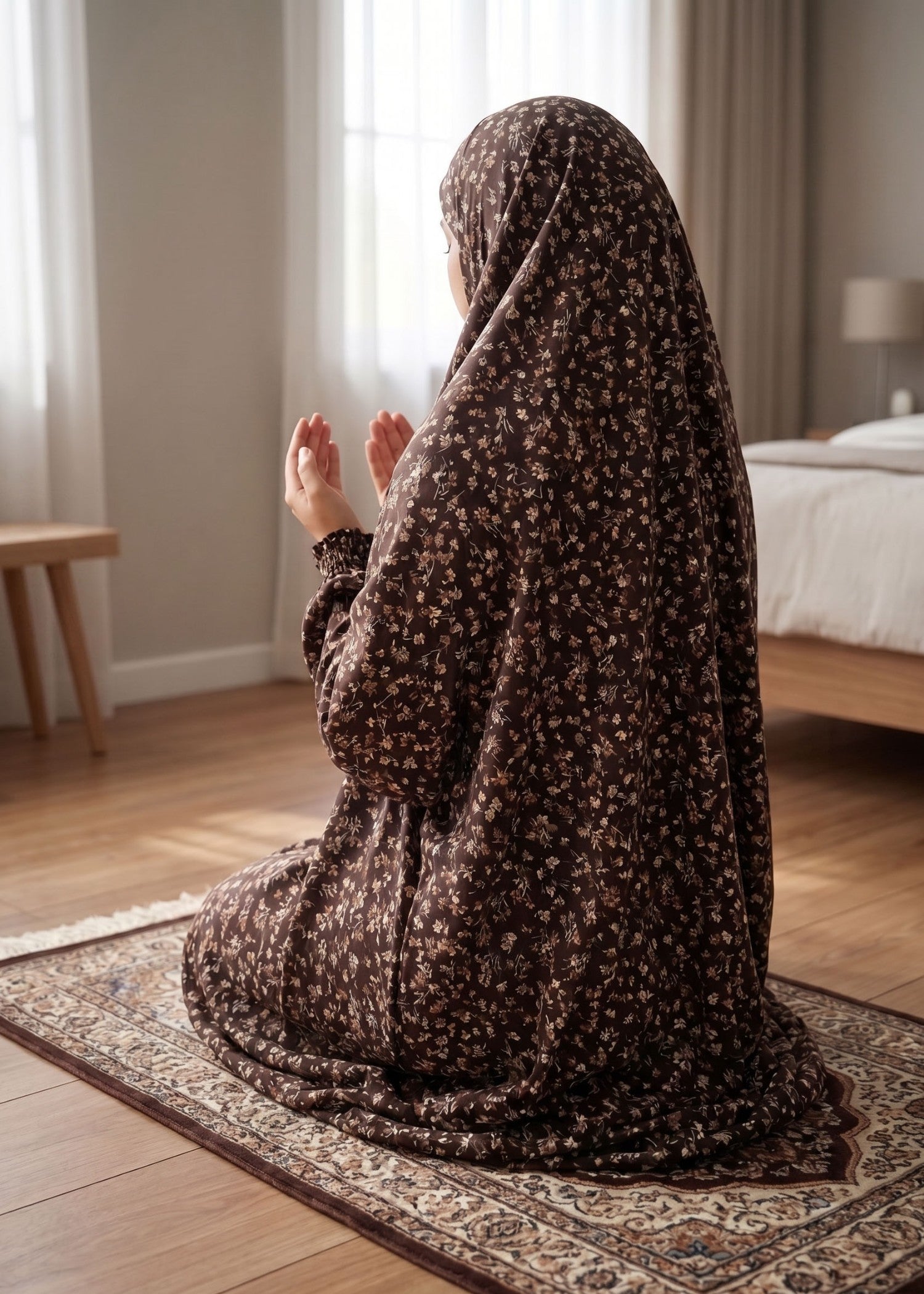 swiss lawn Chaddar in Chocolate brown