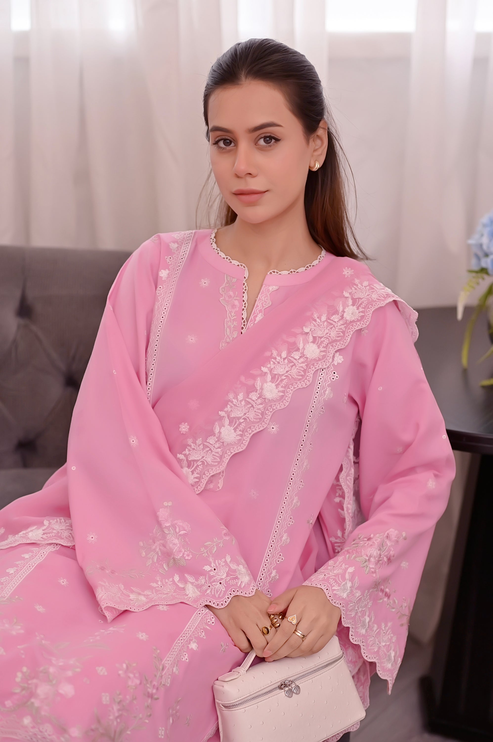 jacquard Unstitched in Bubblegum pink