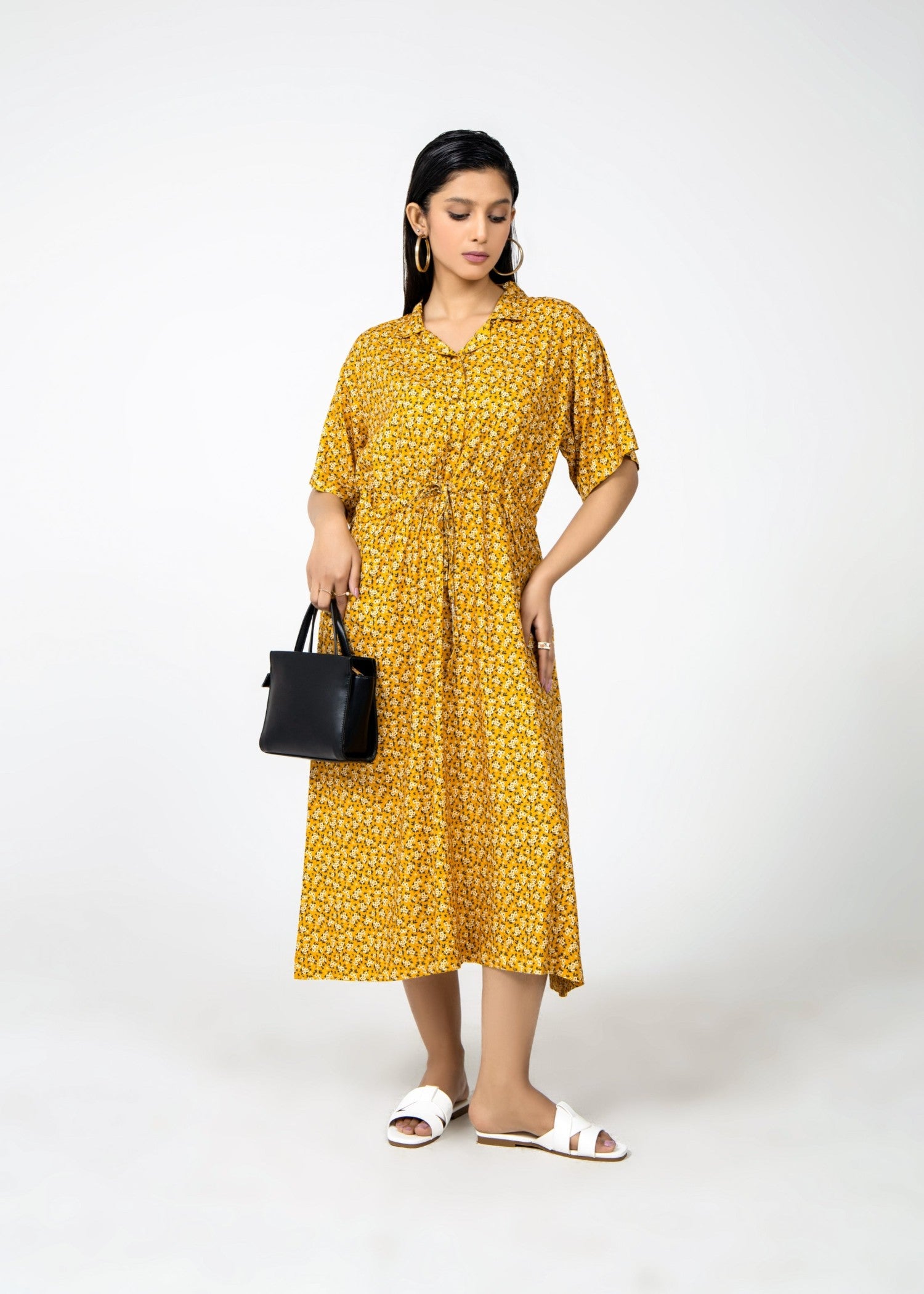 viscose Dress in Mustard