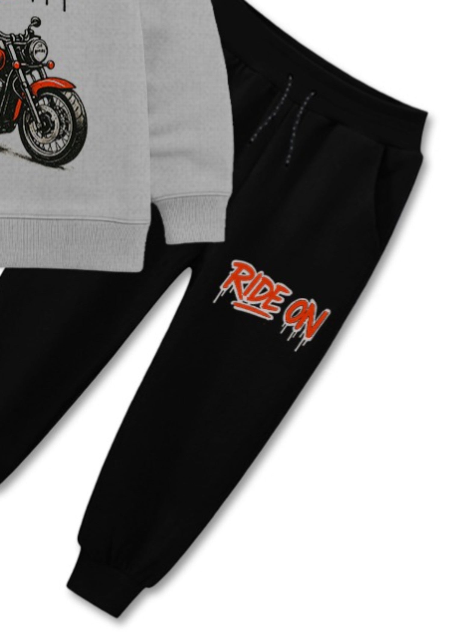 fleece Tracksuit in Silver, black