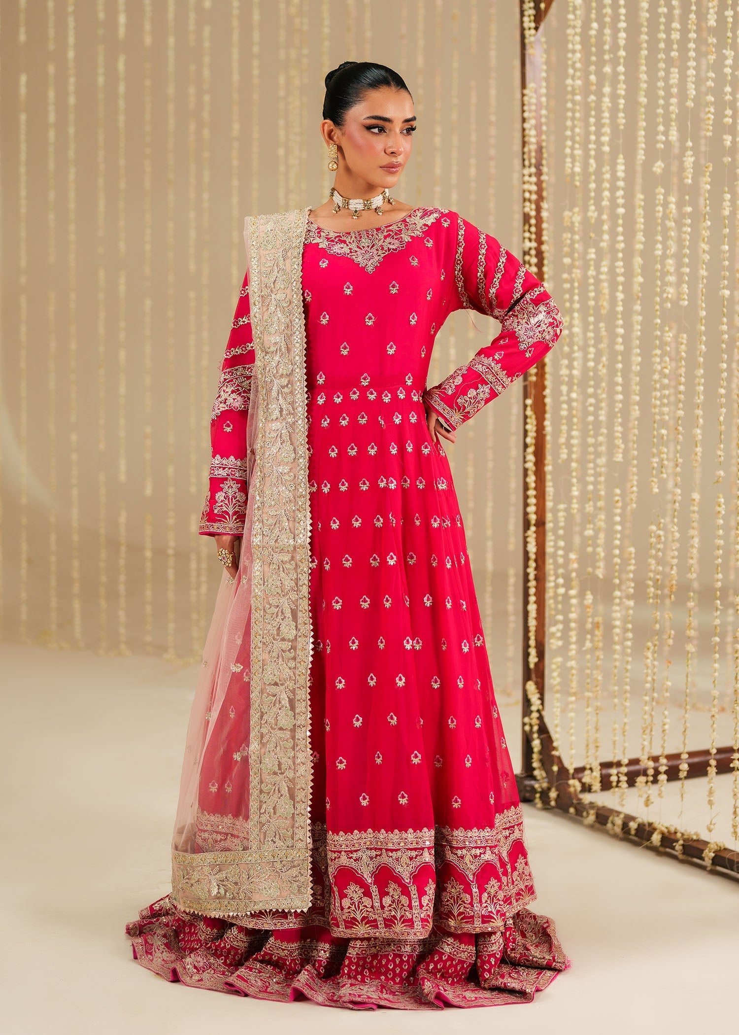 chiffon Maxi in Shocking pink