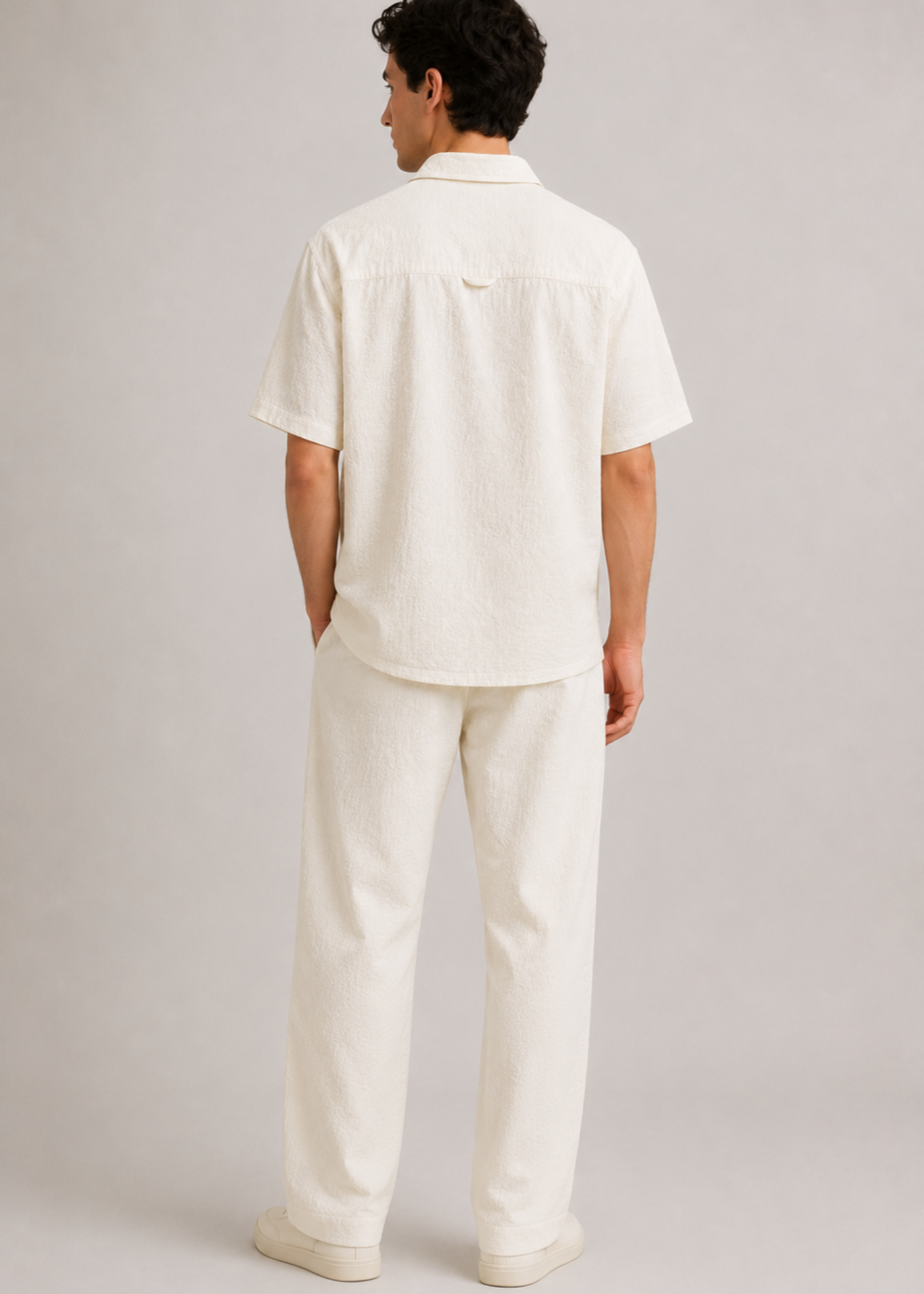 poly viscose Pants in Off-white