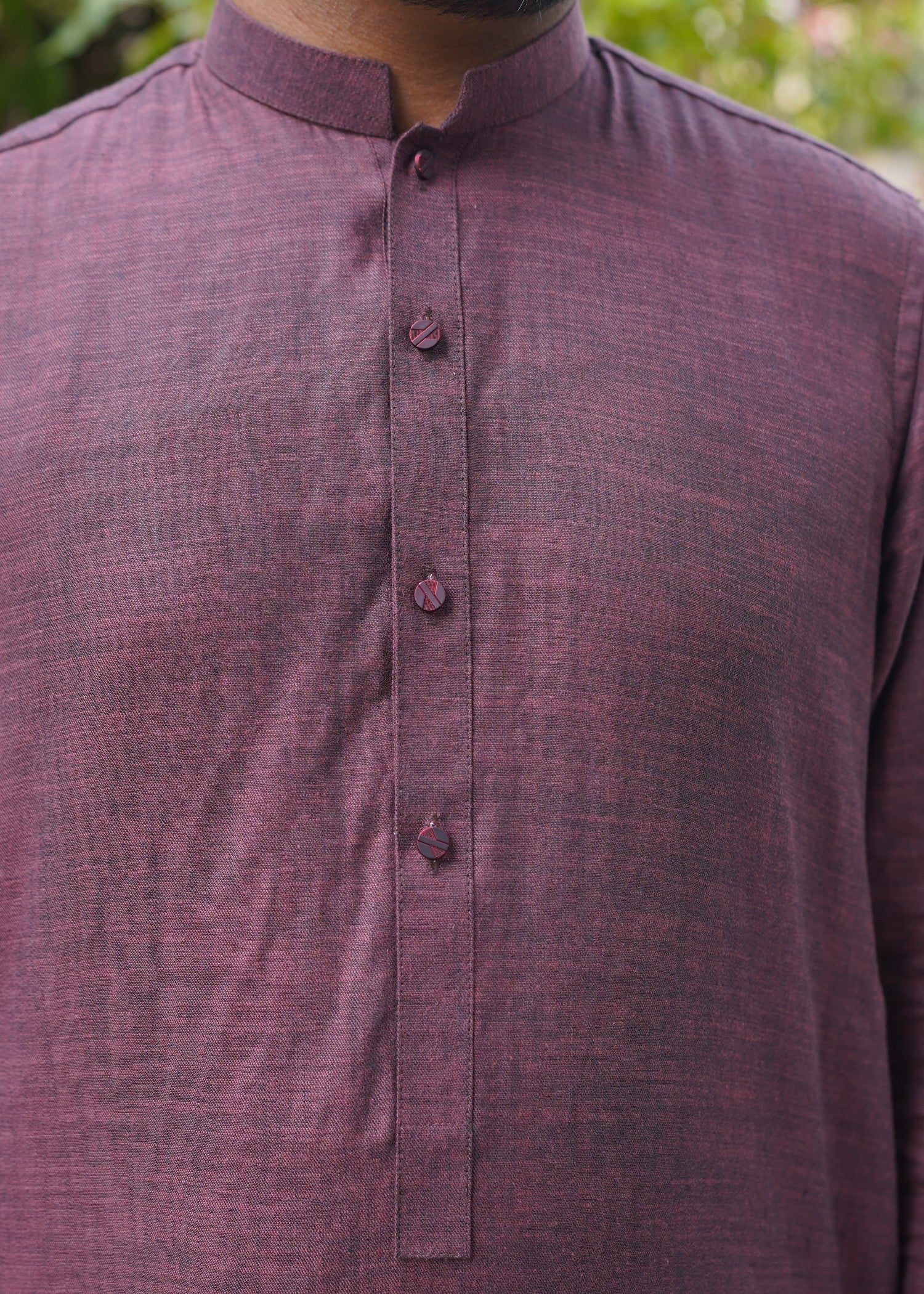 cotton jacquard Kurta in Magenta haze
