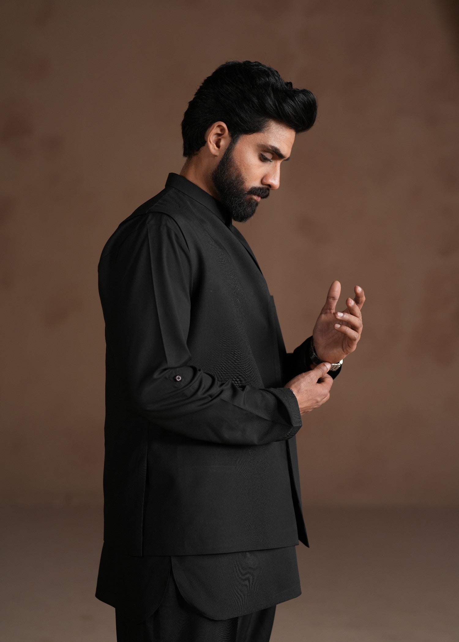 pure boski Kurta Set in Black