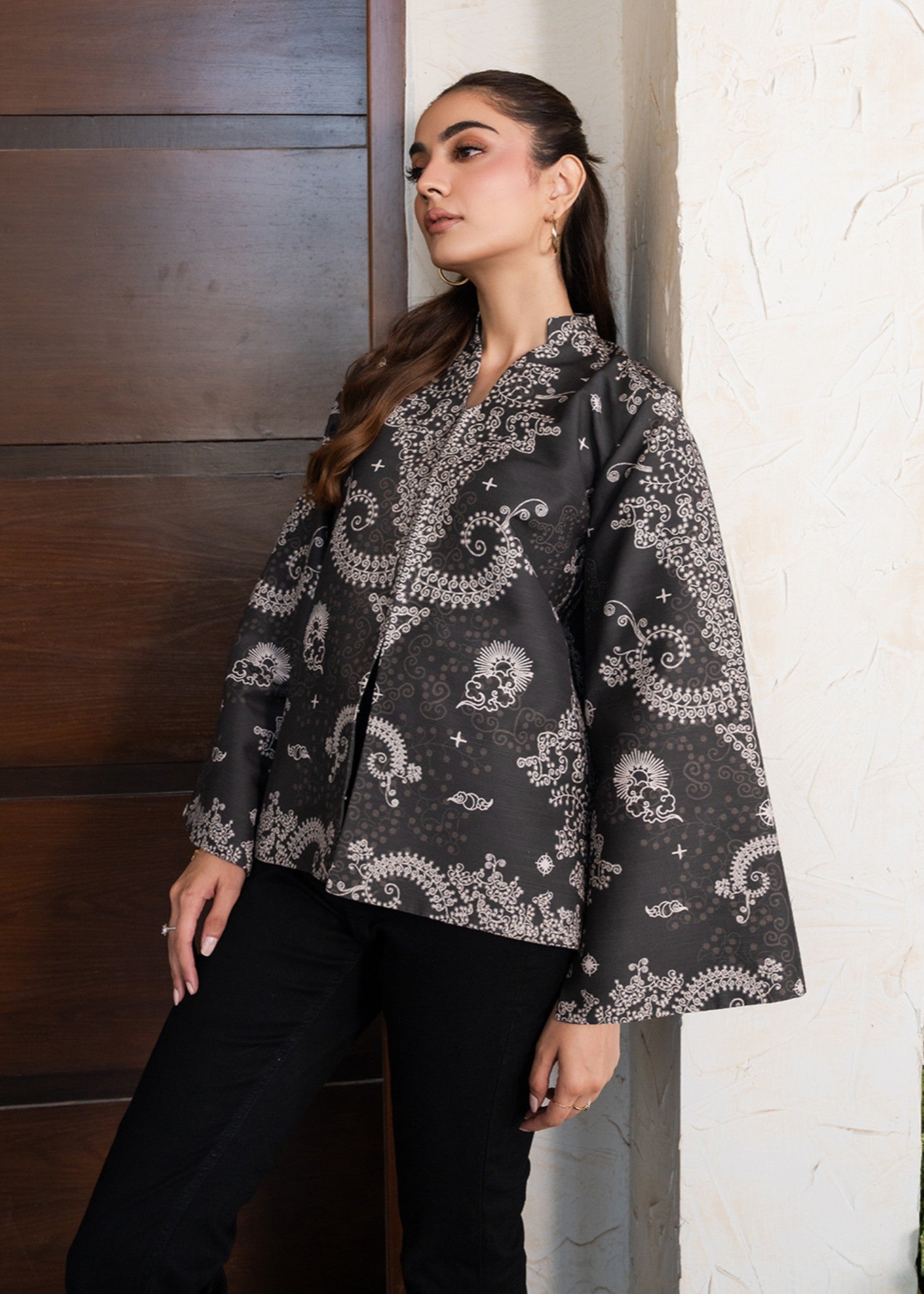 khaddar Jacket in Dark grey