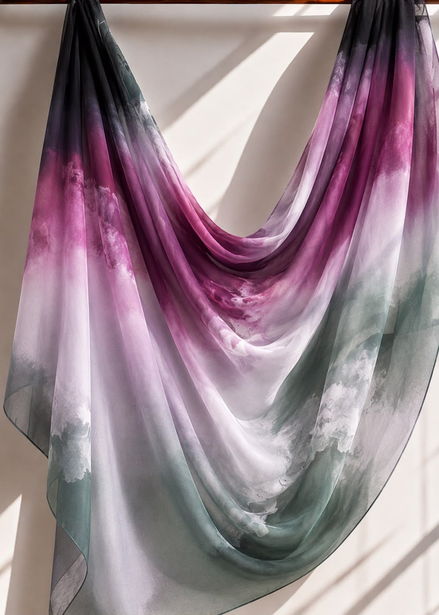 georgette chiffon Hijab in Plum purple