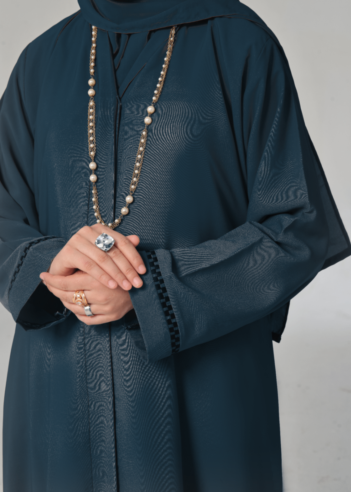 georgette Abaya in Teal