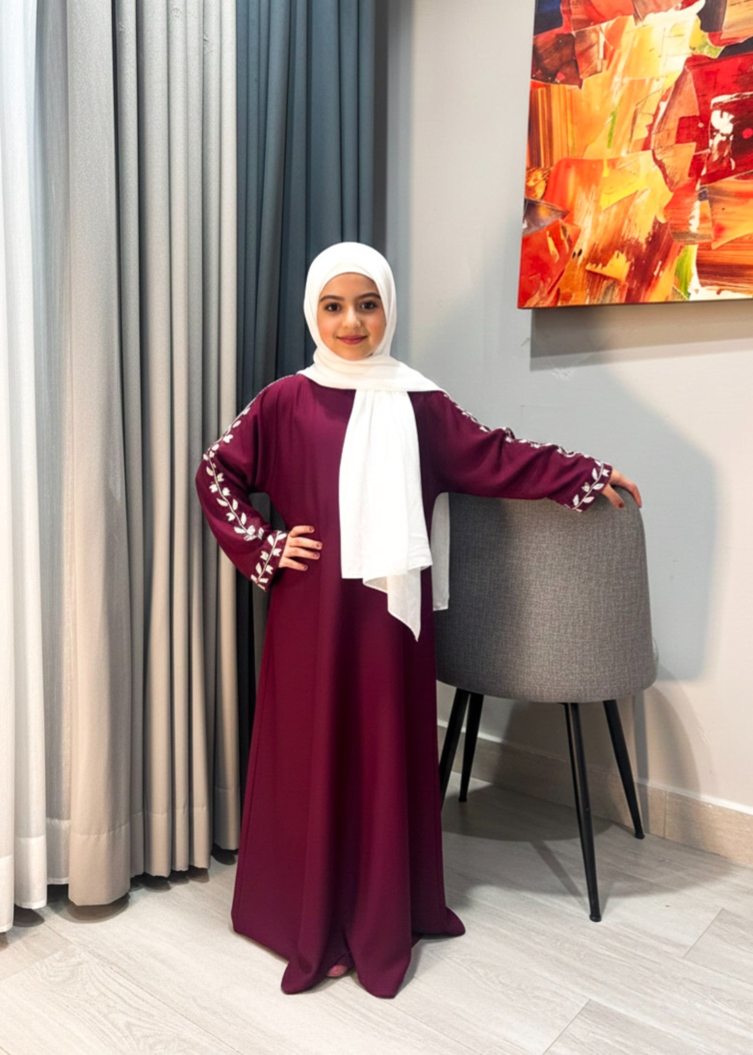 nidha Abaya in Blood red