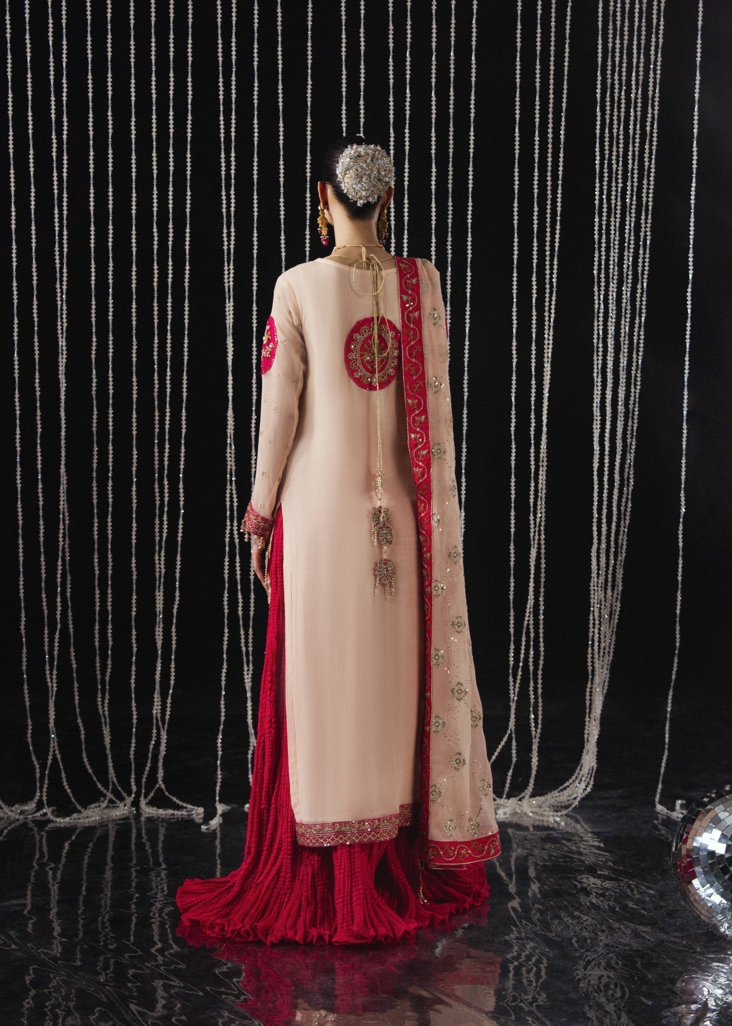 chiffon Sharara in Light pink