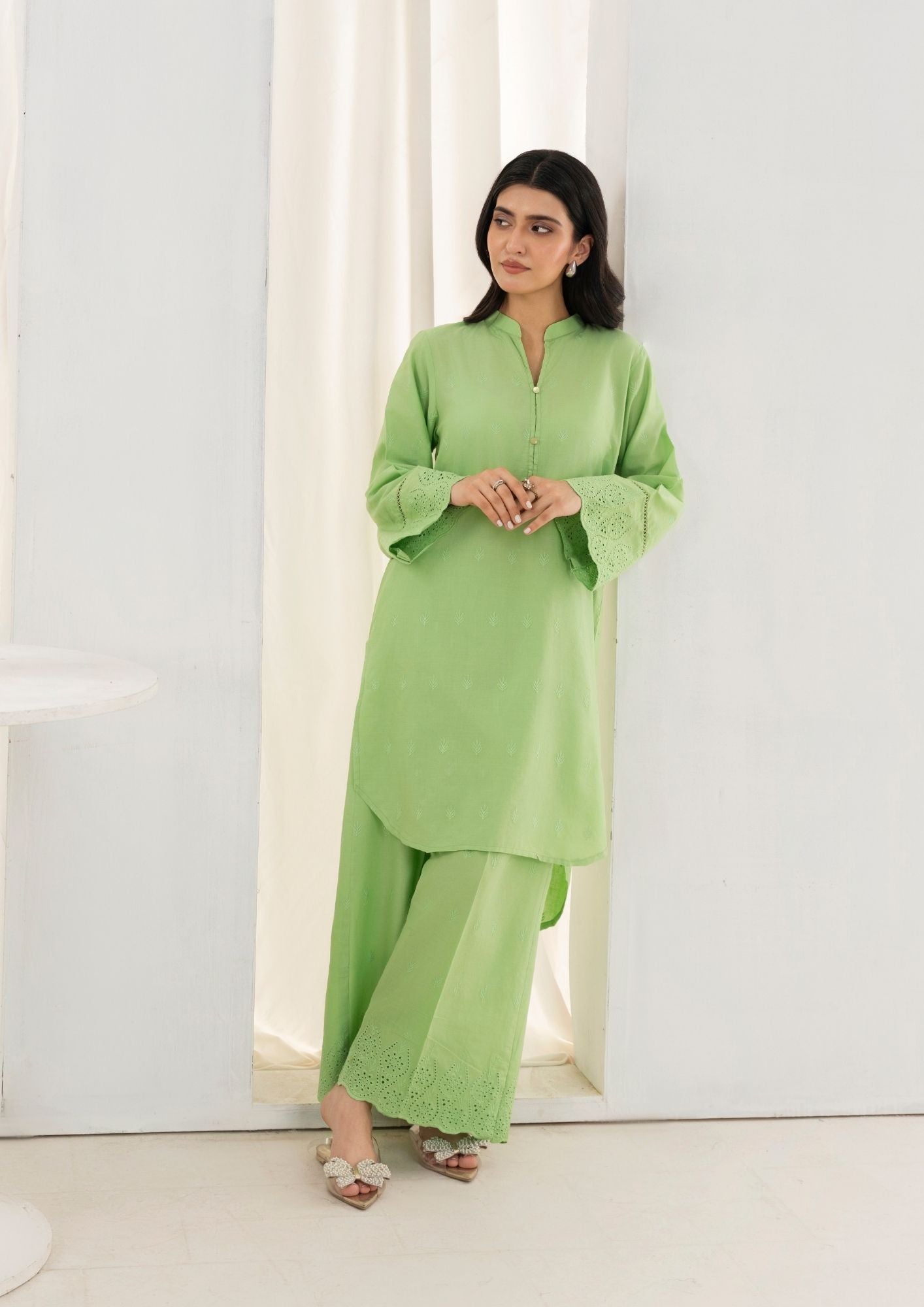 cotton Co Ord Sets in Pistachio green